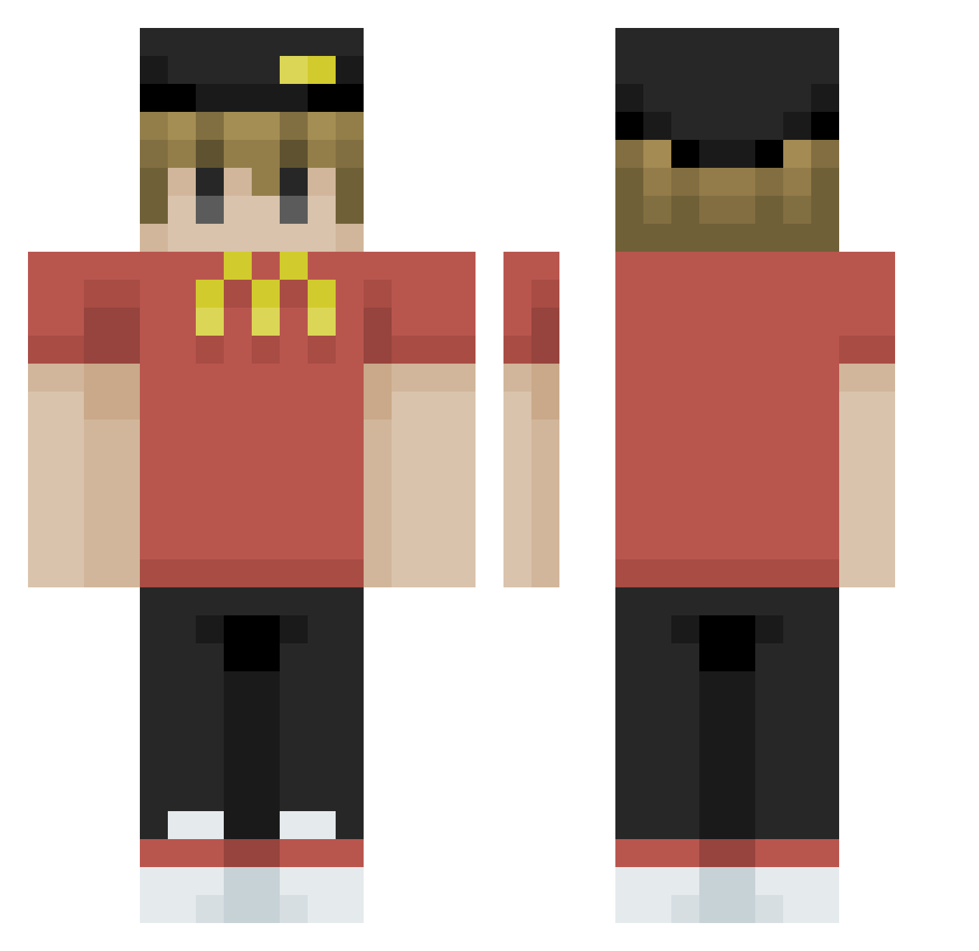Stars_Axo Minecraft skin, front and back view