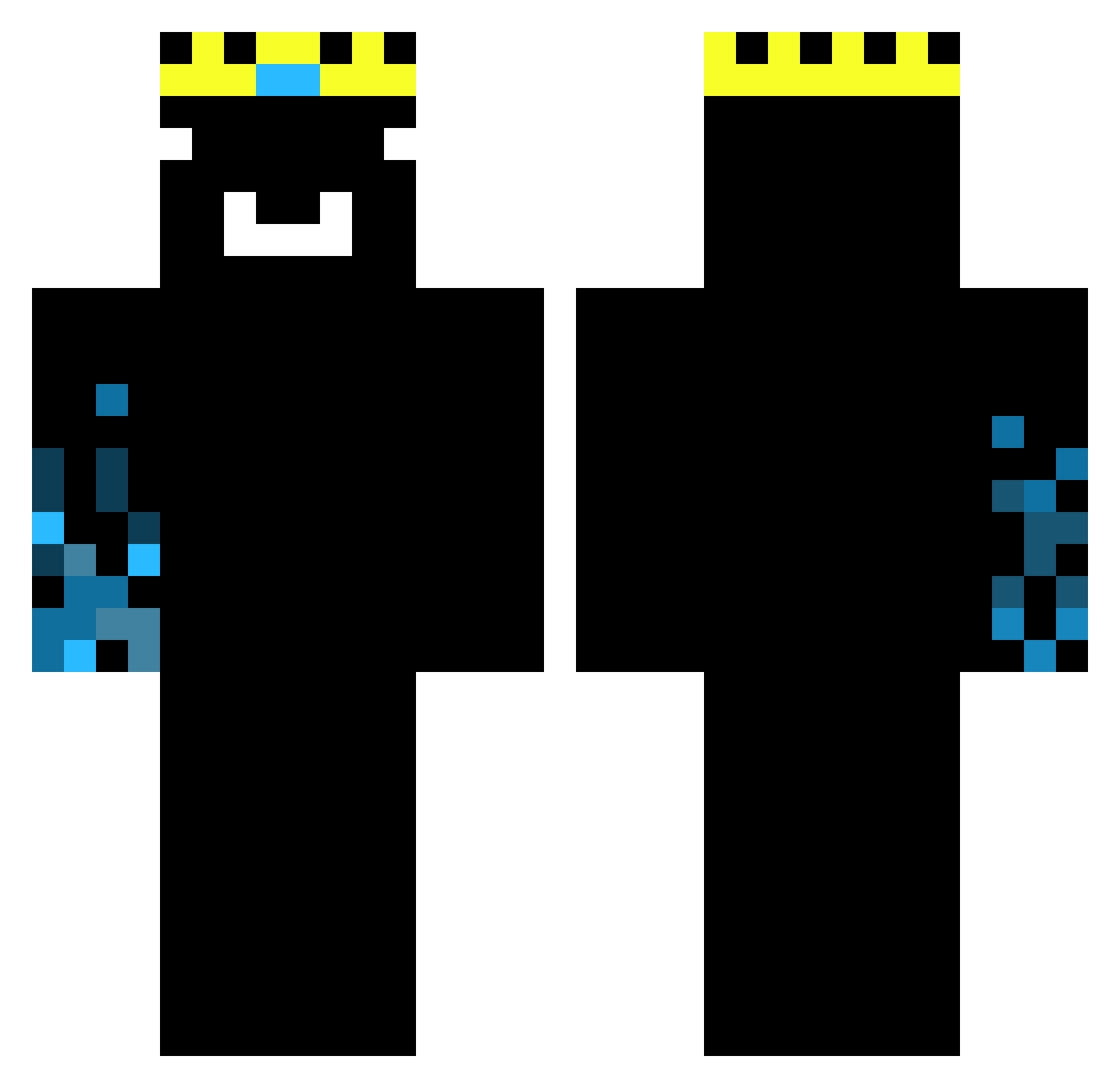 PXNK2 Minecraft skin, front and back view