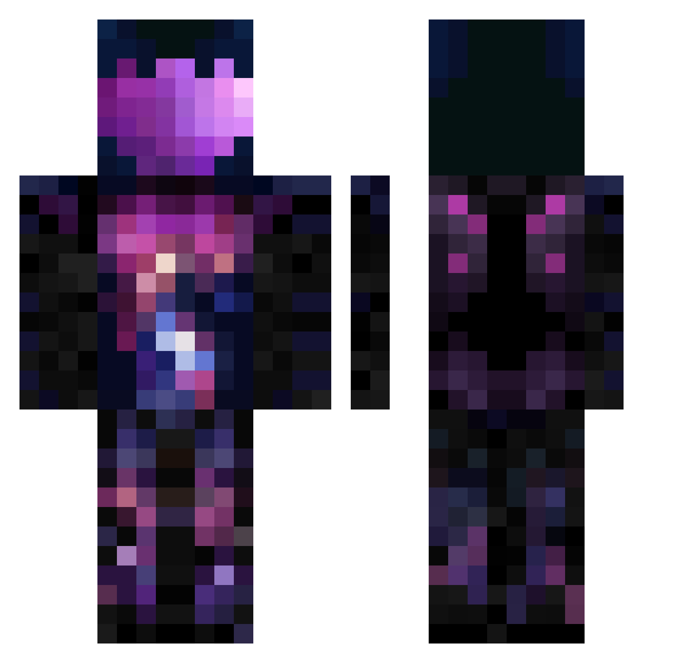 Spectrorin Minecraft skin, front and back view