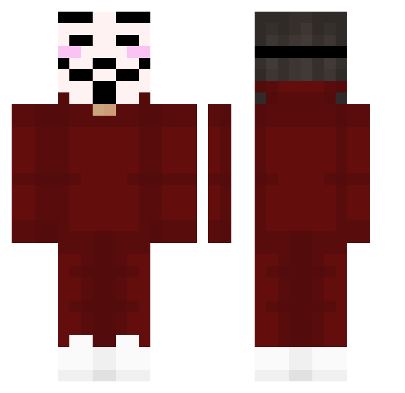 Rooms Minecraft skin, front and back view