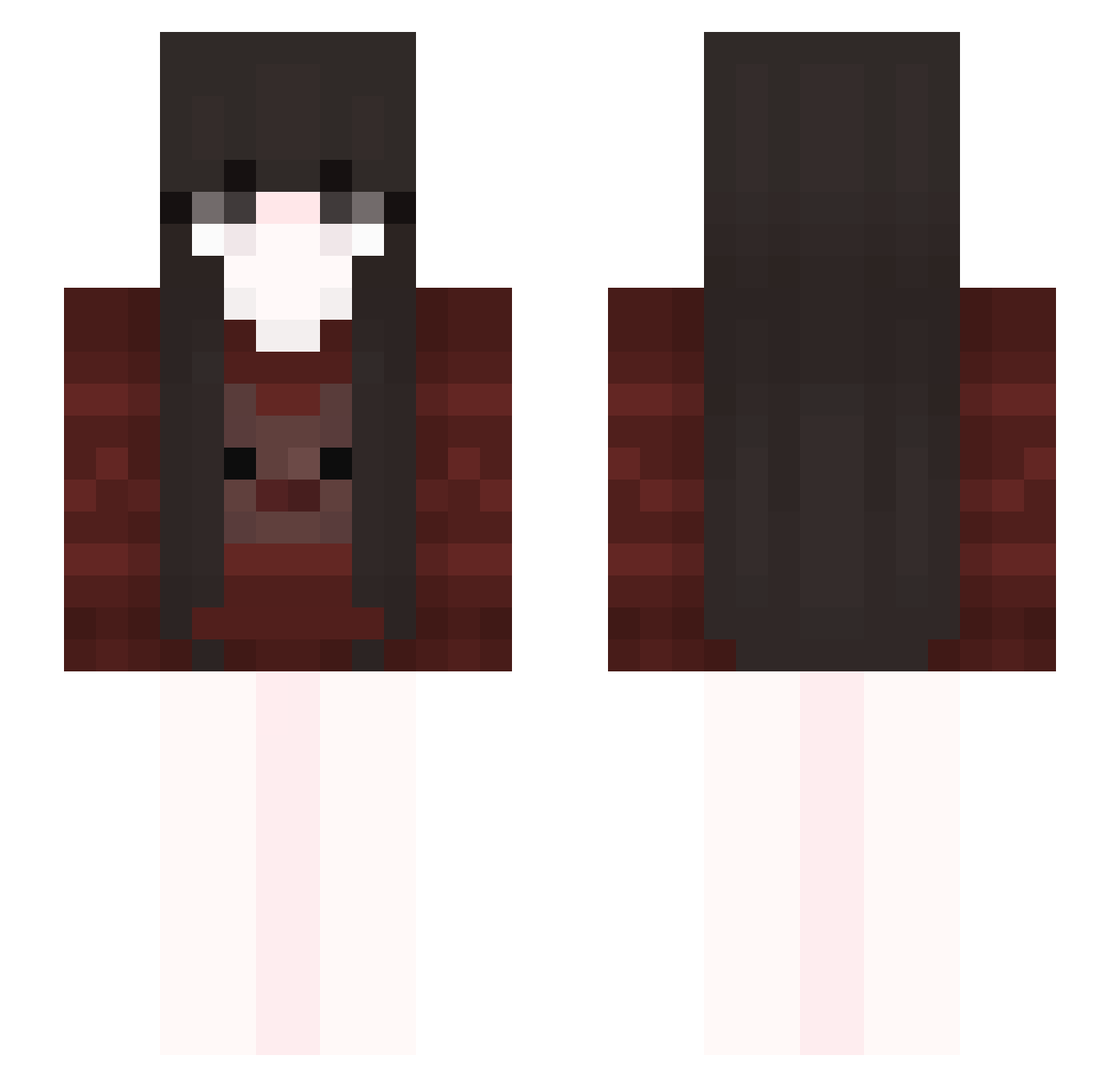 zKnoppers Minecraft skin, front and back view