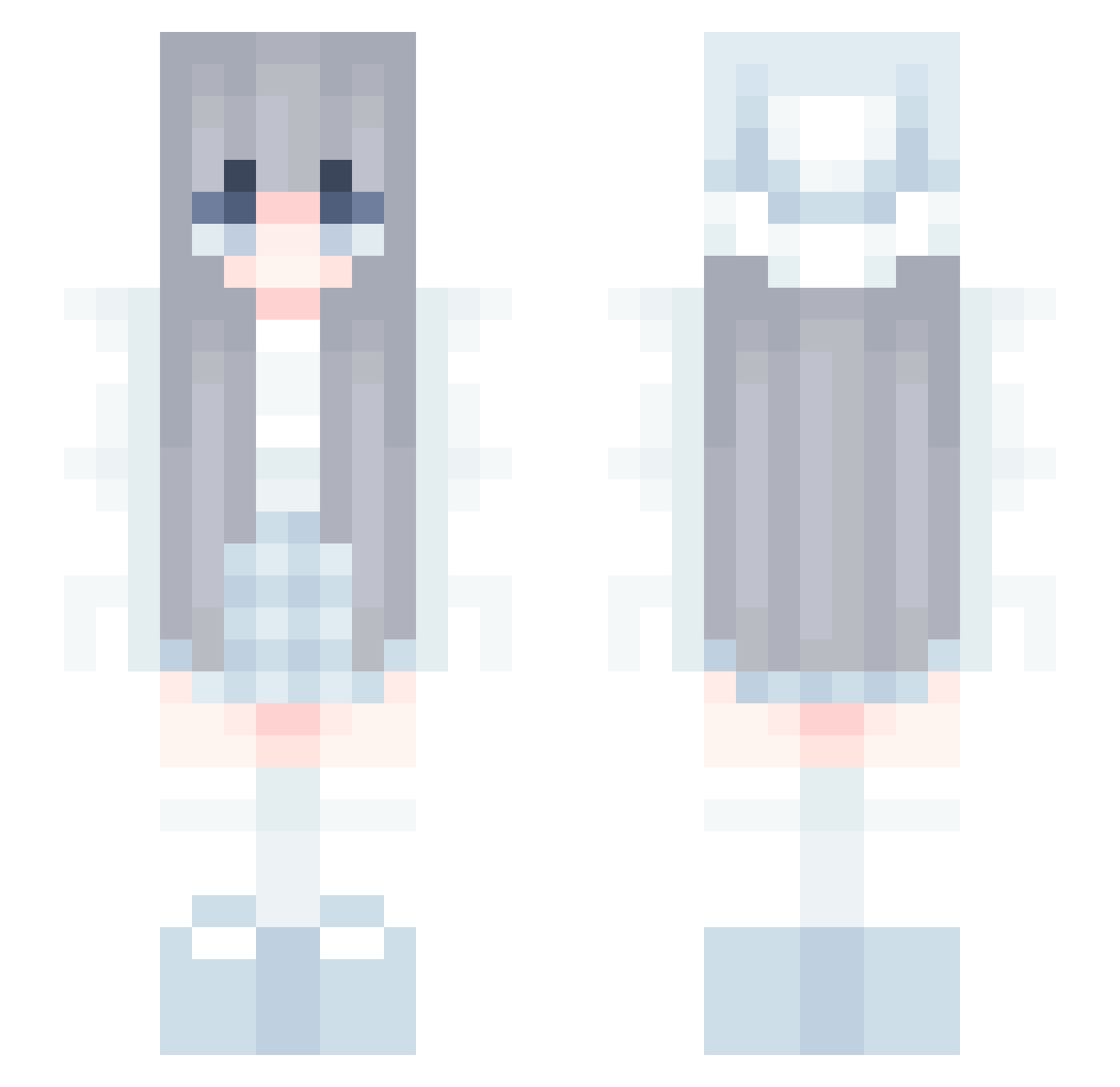 FourHits Minecraft skin, front and back view