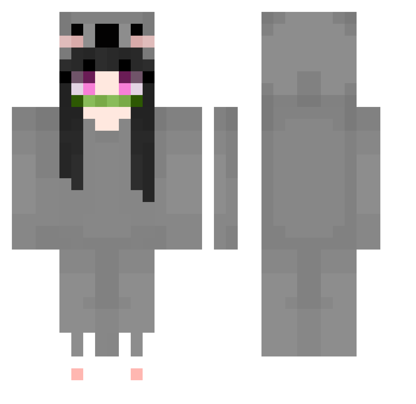 IzAnaconda Minecraft skin, front and back view