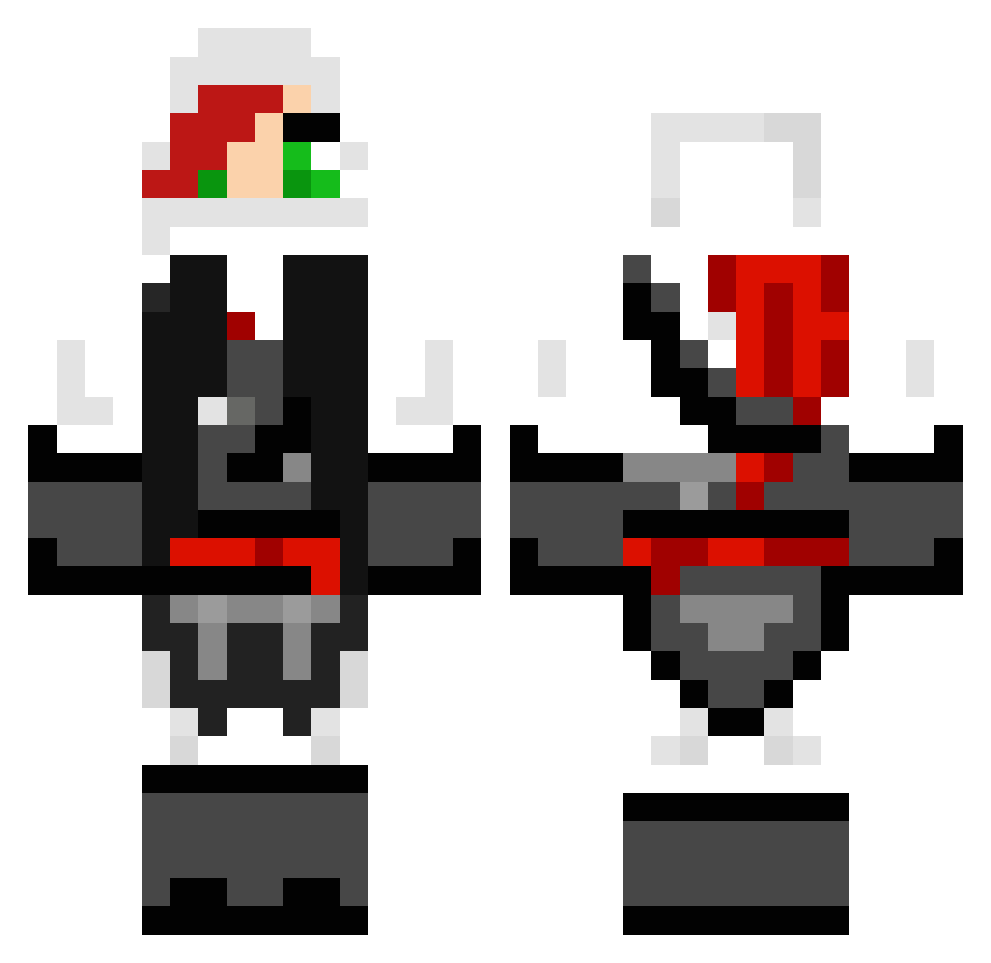 gorgon Minecraft skin, front and back view
