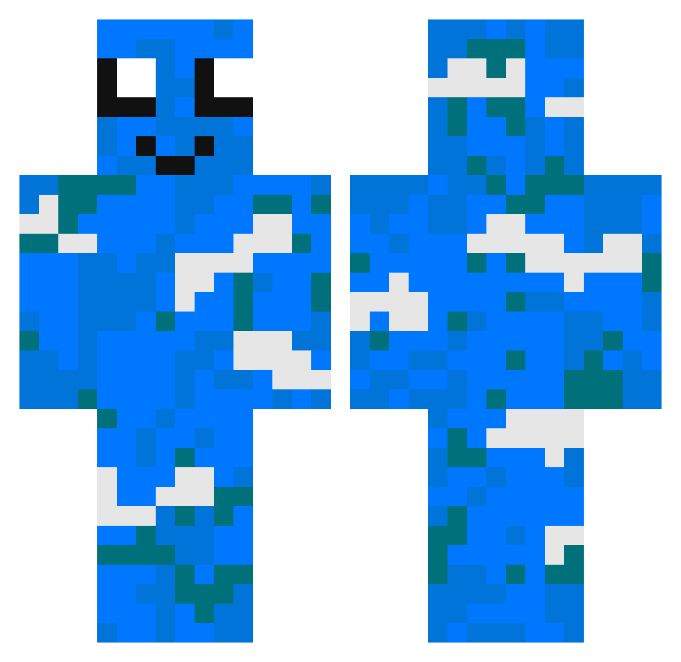 starstarbean Minecraft skin, front and back view