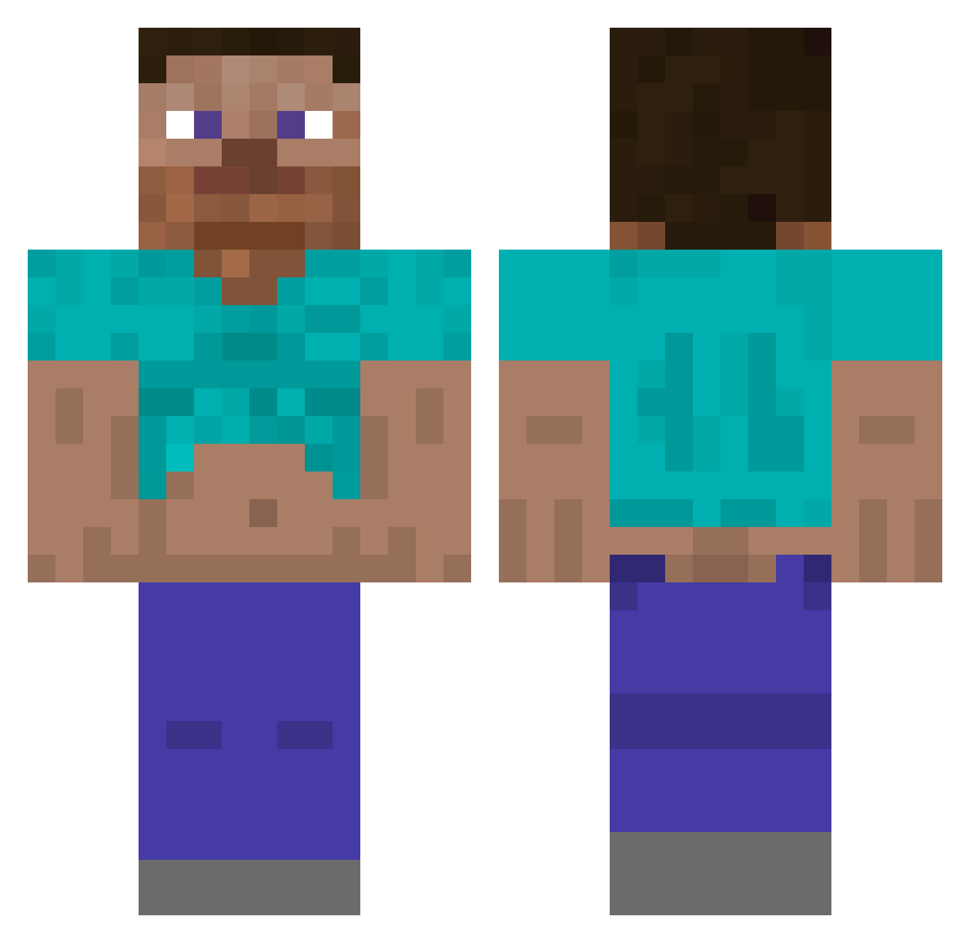 souljarok Minecraft skin, front and back view