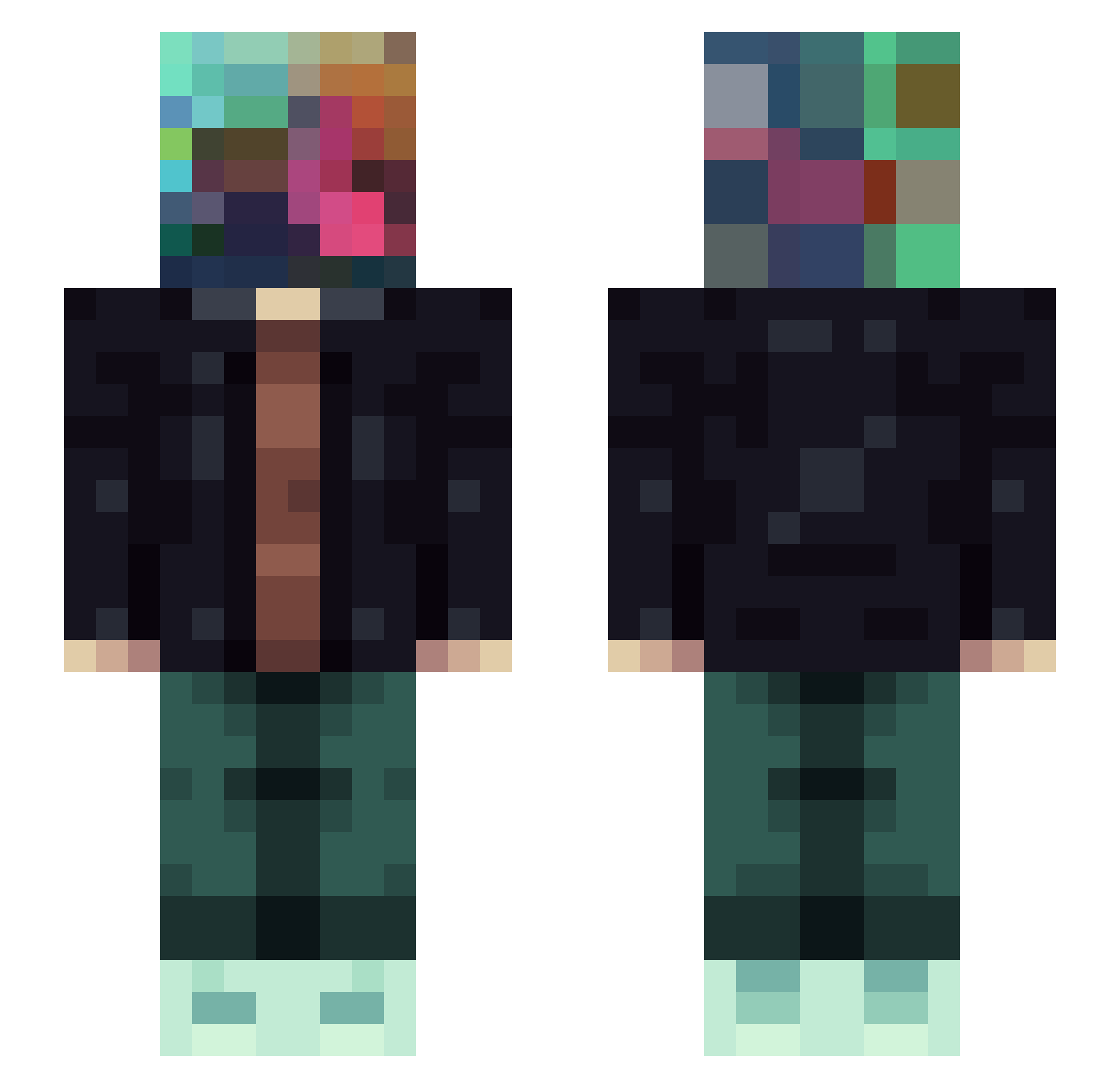 truevolvic Minecraft skin, front and back view