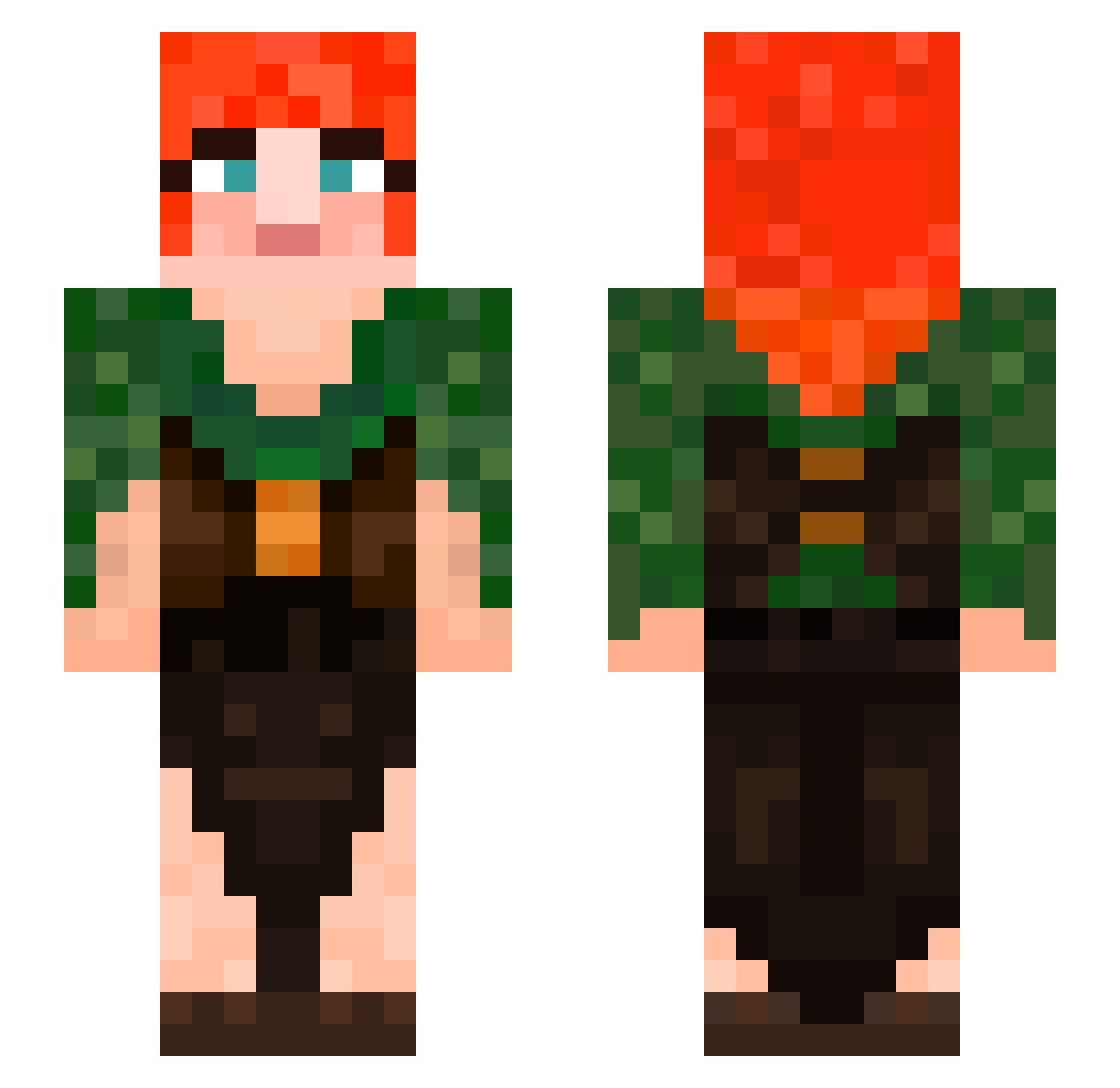 Chlover18 Minecraft skin, front and back view