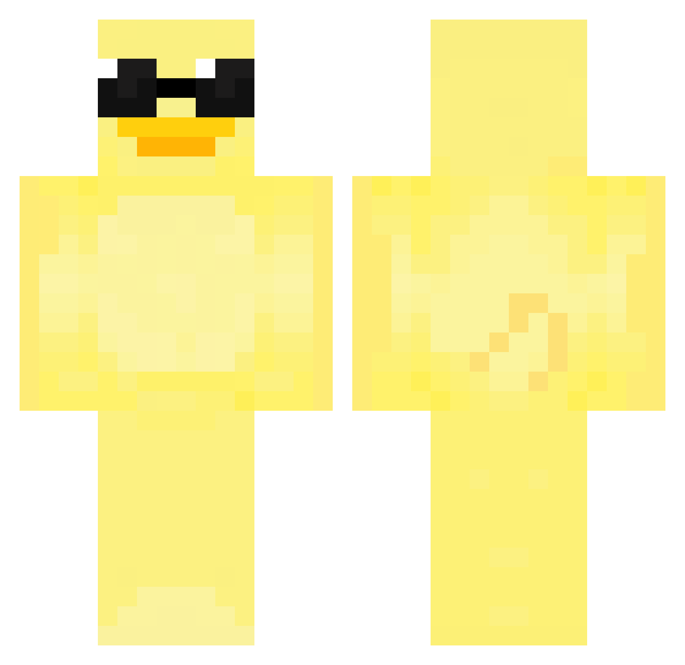 RDA73 Minecraft skin, front and back view
