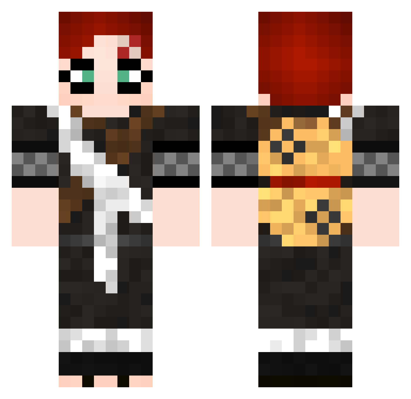 Timevan Minecraft skin, front and back view