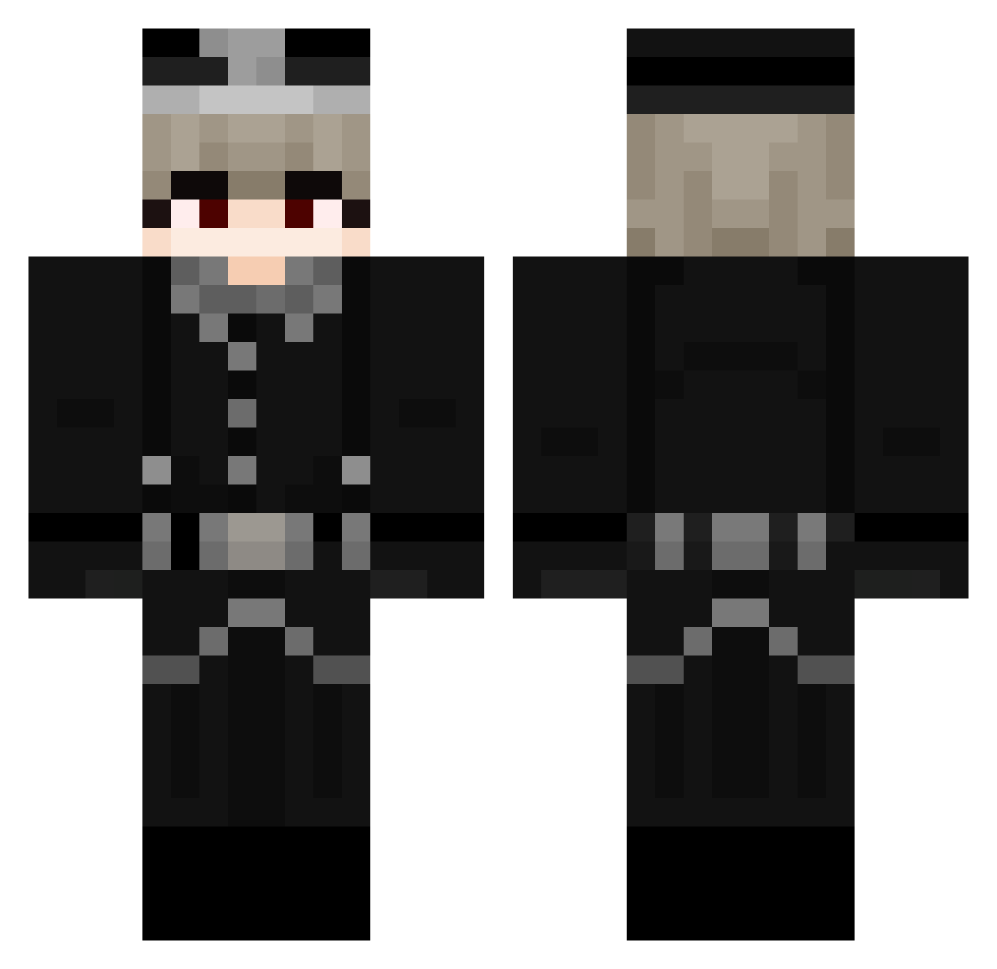 wojmar Minecraft skin, front and back view