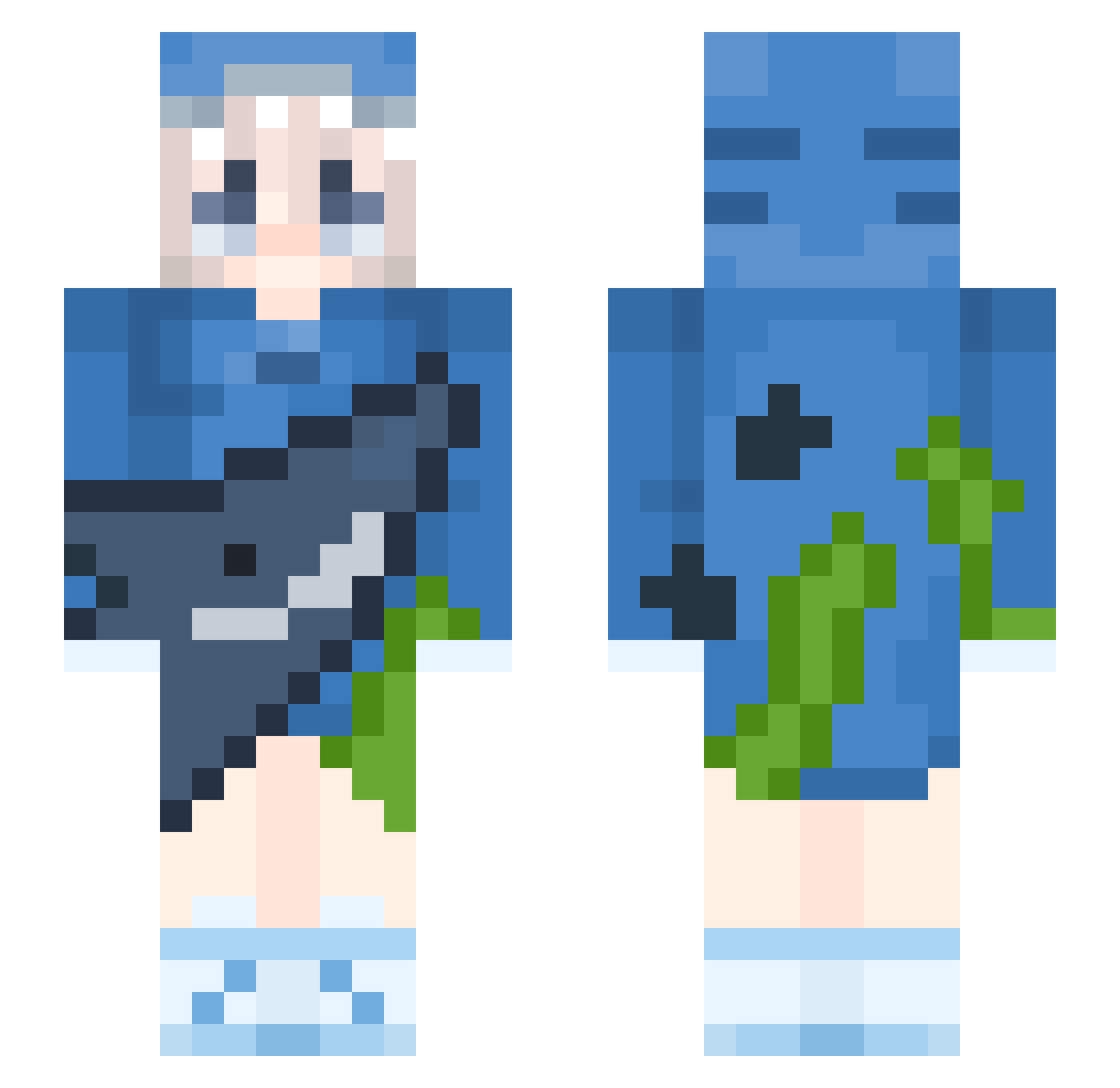 Smol_Shwark Minecraft skin, front and back view
