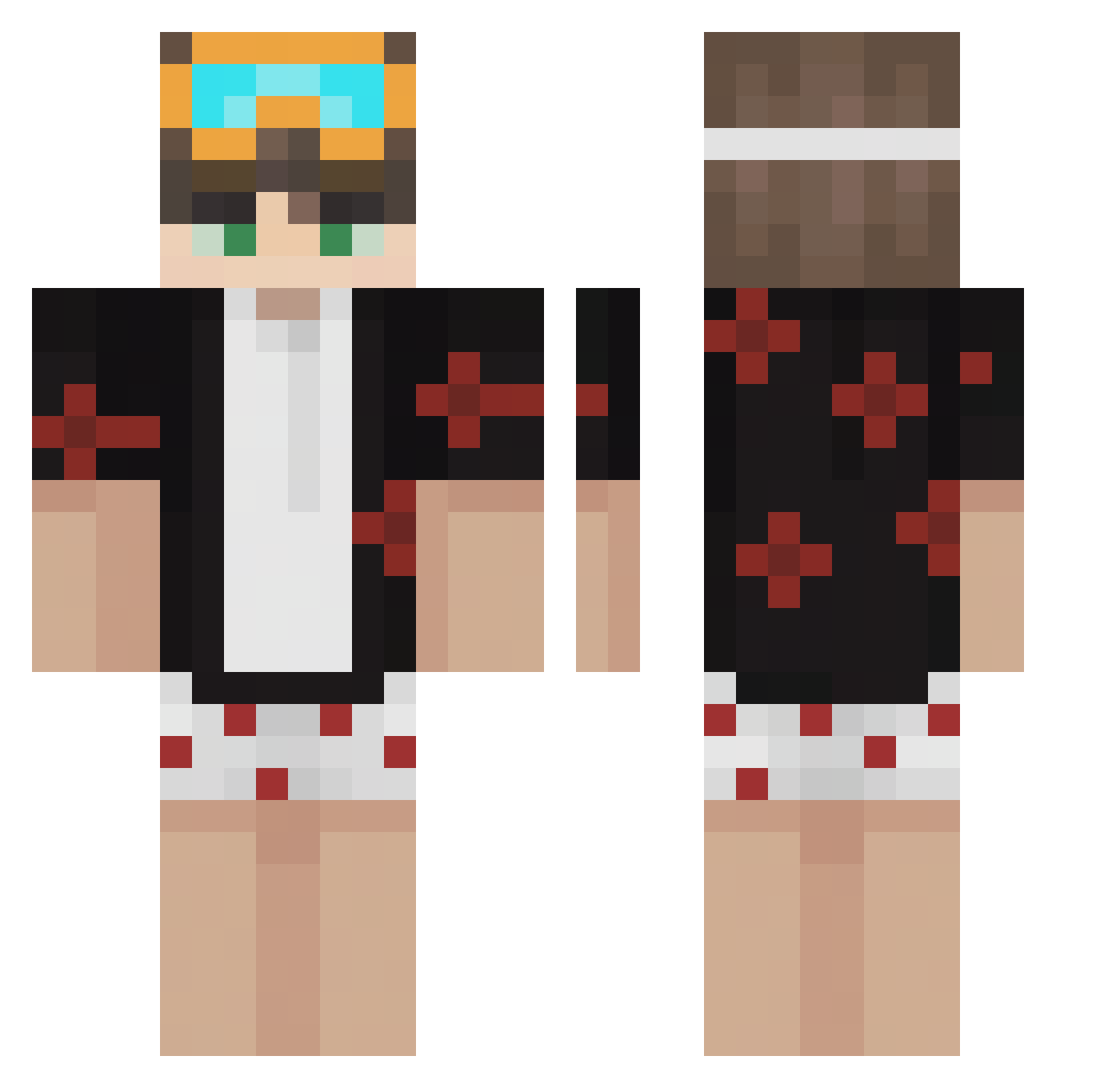 R1NTOP Minecraft skin, front and back view