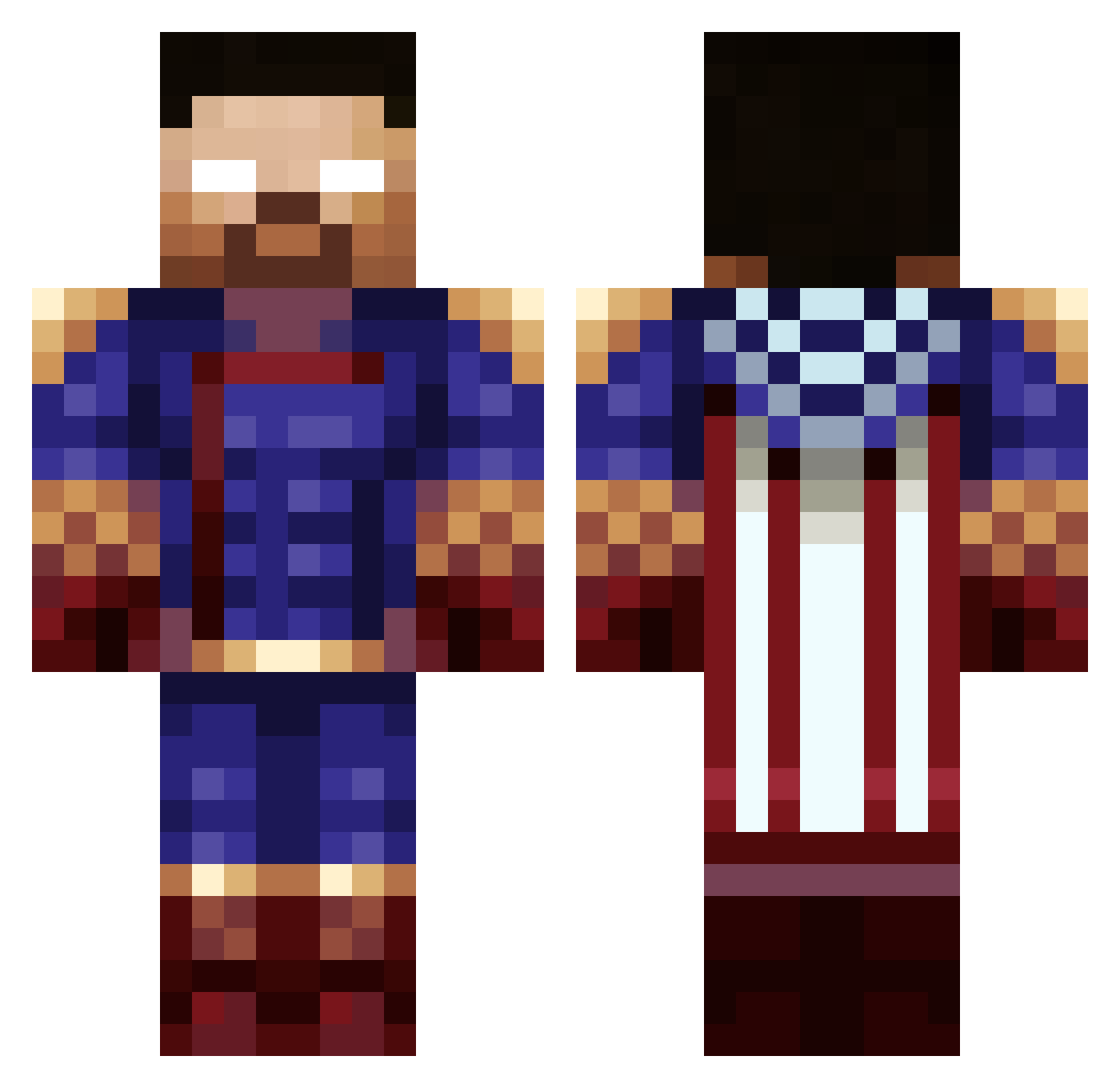 Armed_11 Minecraft skin, front and back view