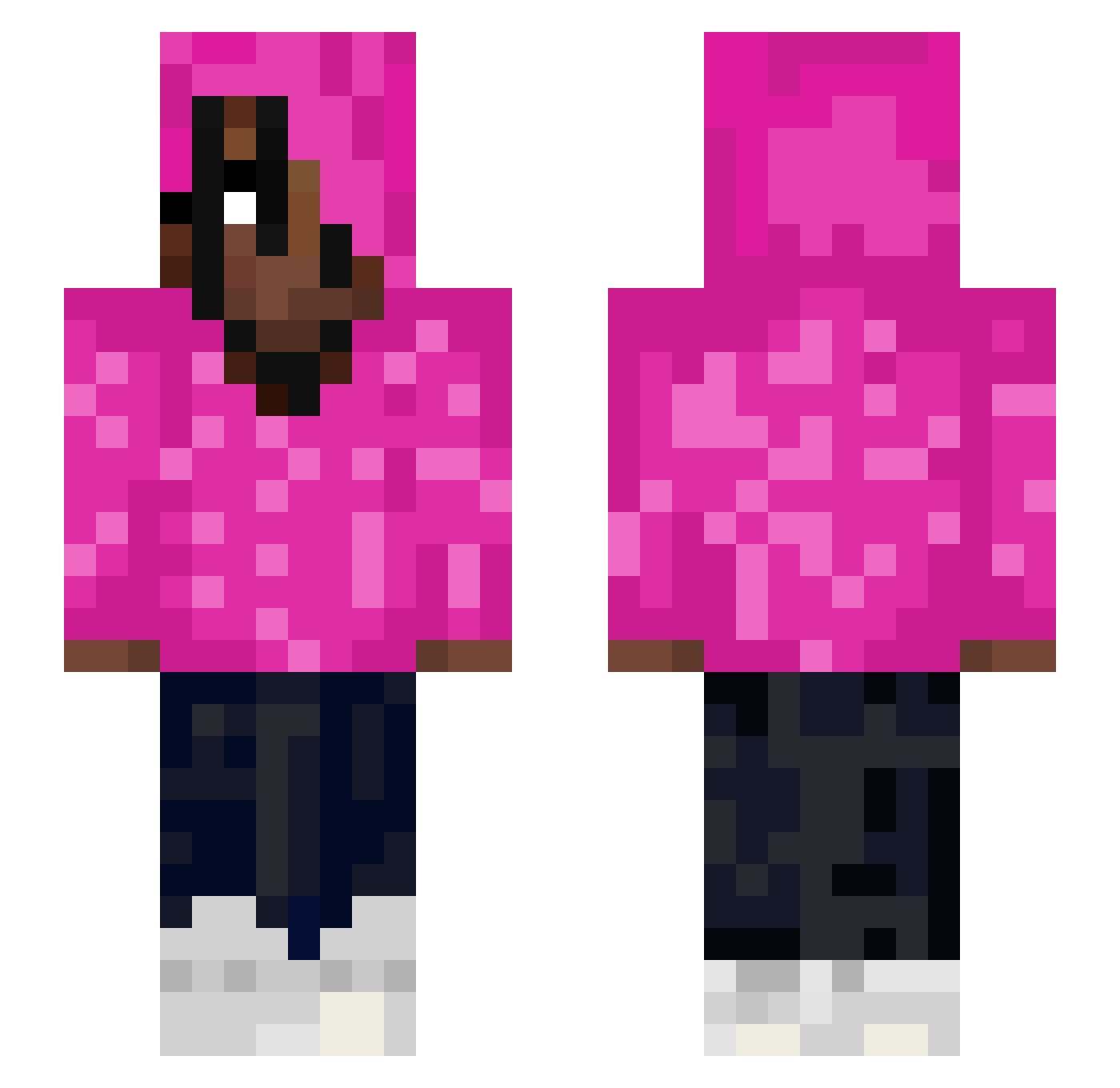 ThenoobsT Minecraft skin, front and back view