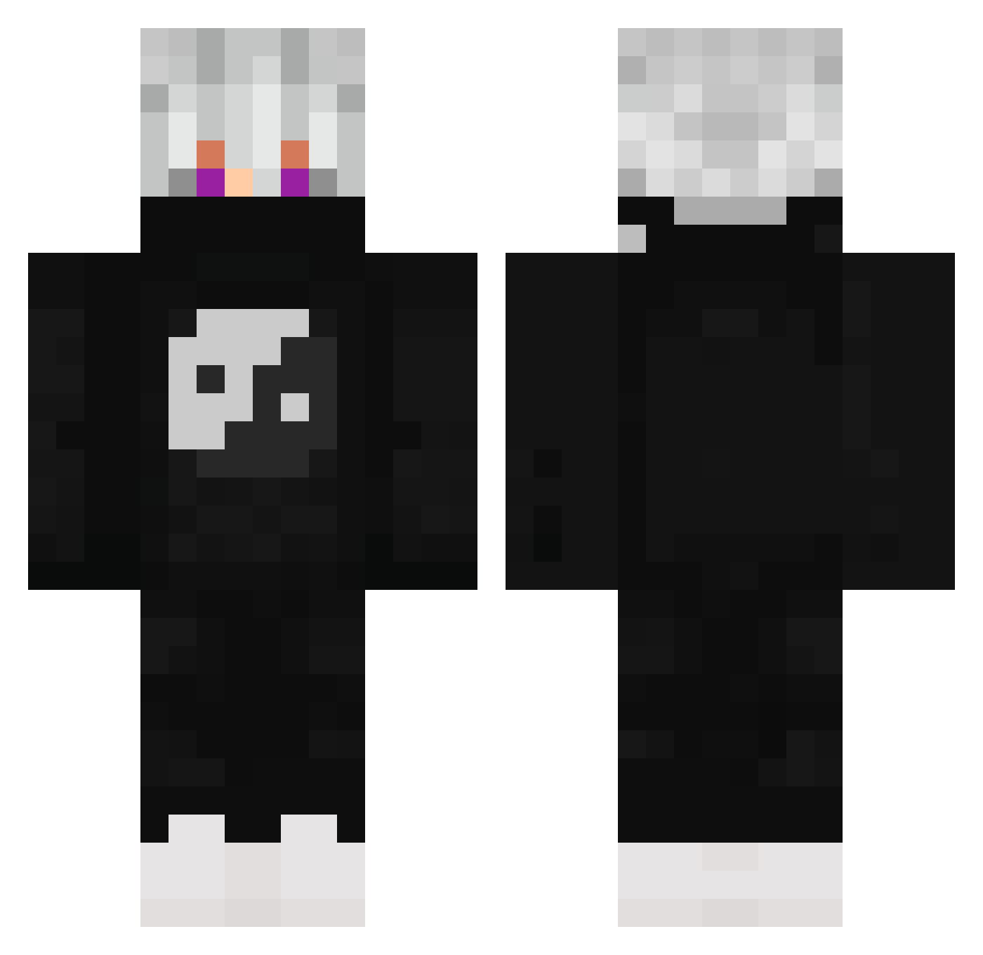 MysterBanana Minecraft skin, front and back view