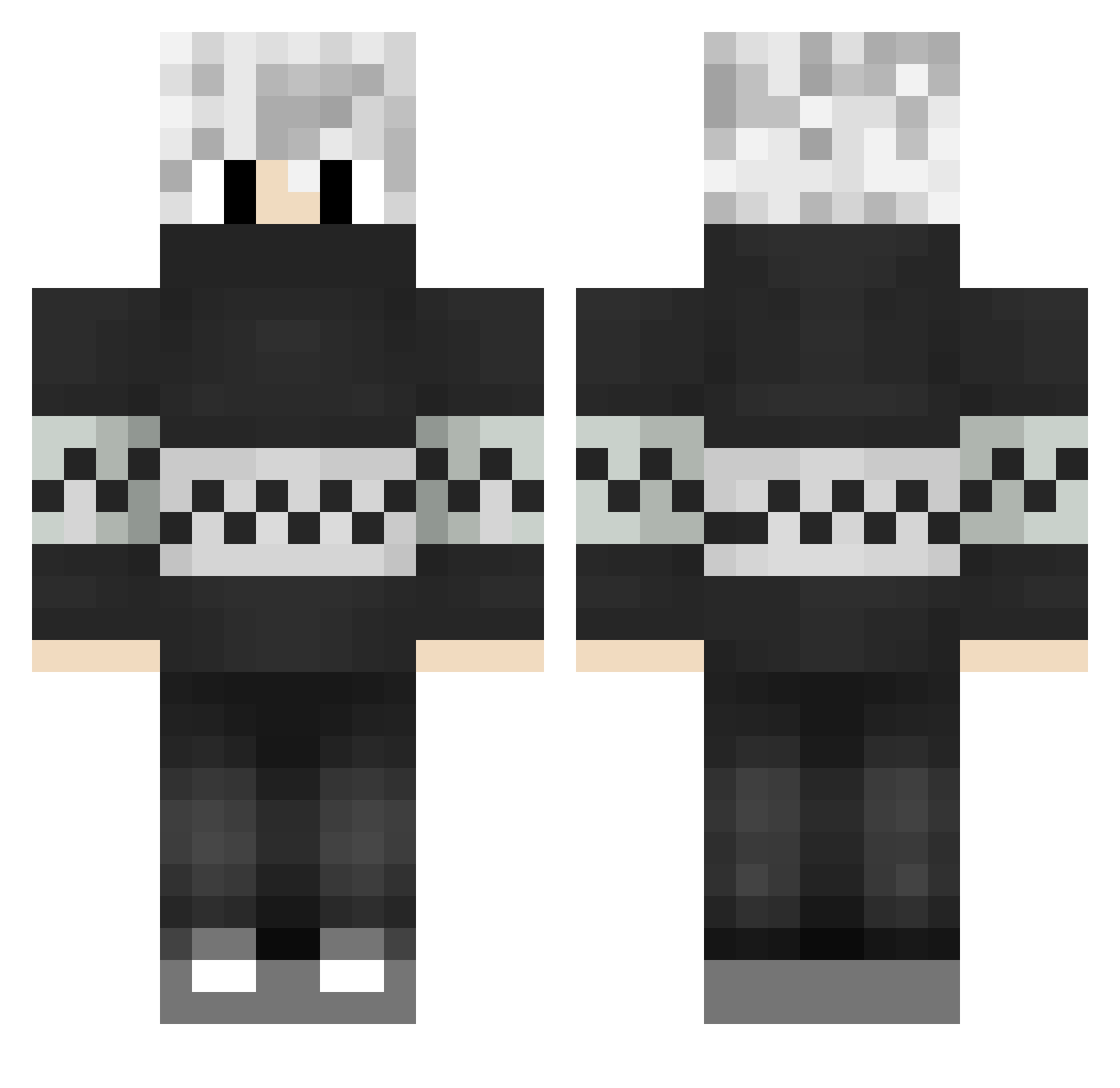 Evilkingslaya Minecraft skin, front and back view