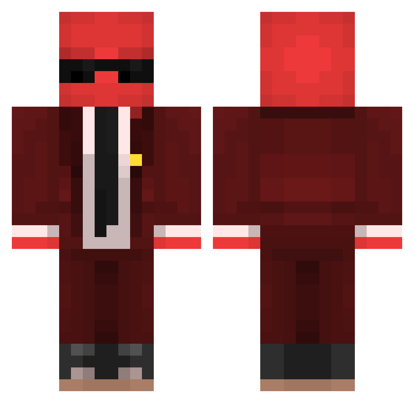 ColinGoated Minecraft skin, front and back view