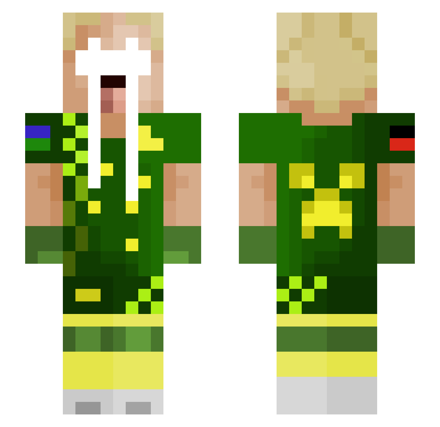 voyagerXV Minecraft skin, front and back view
