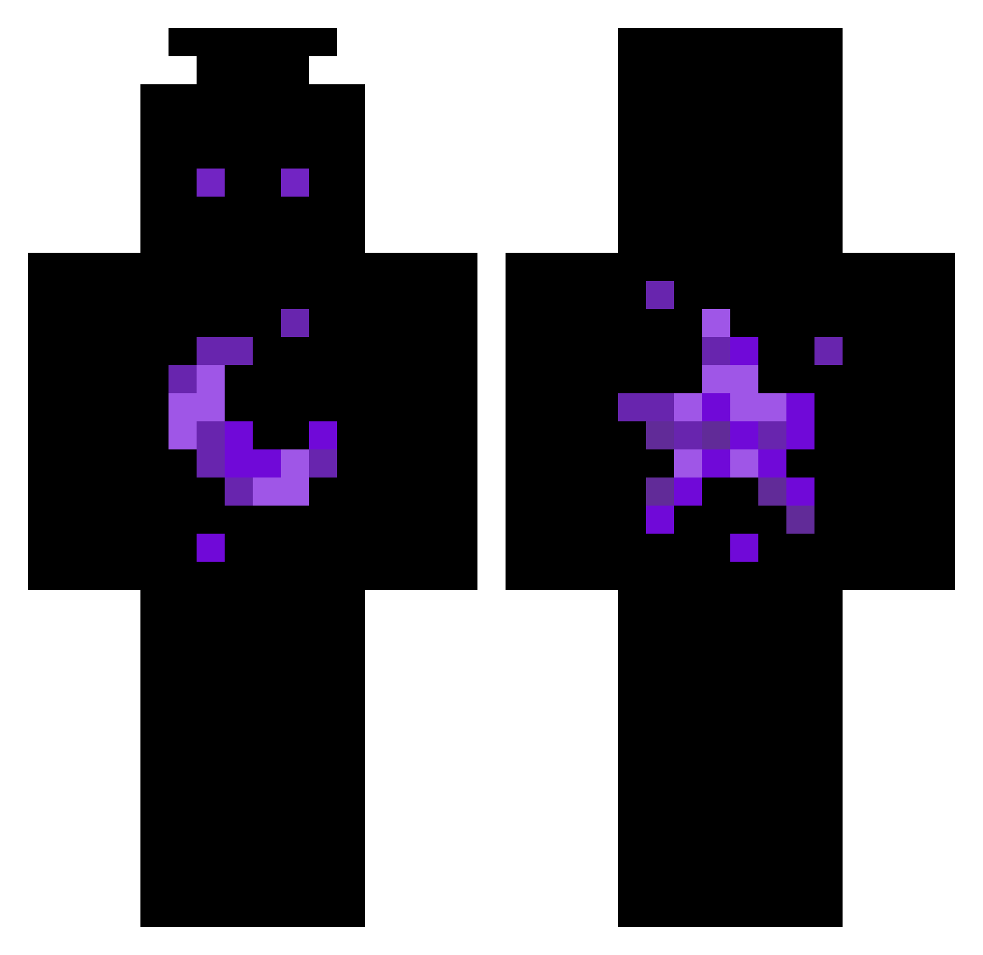 Dxrkvoid_ Minecraft skin, front and back view