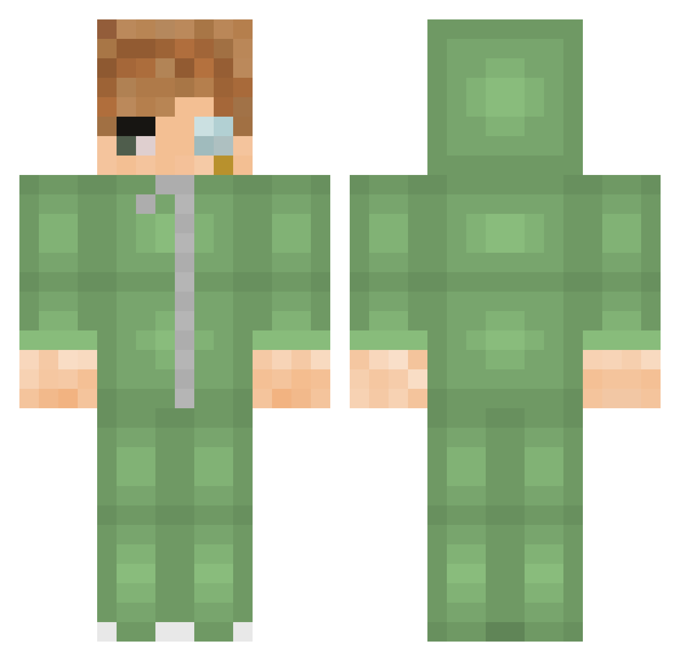 HxnriMOIN Minecraft skin, front and back view