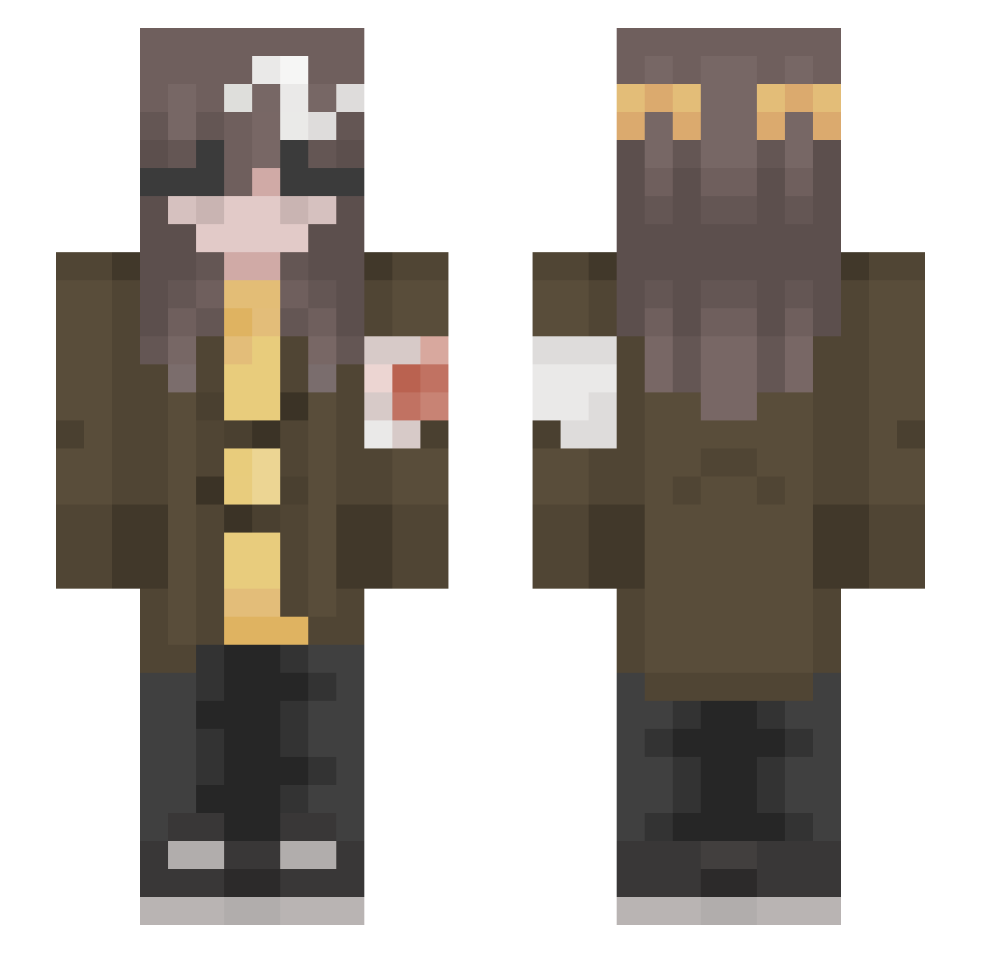 1Starz Minecraft skin, front and back view