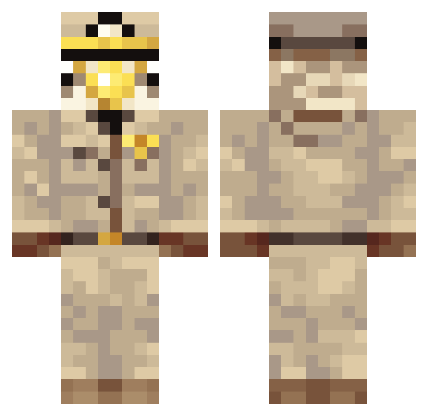Hypixelnon1234 Minecraft skin, front and back view