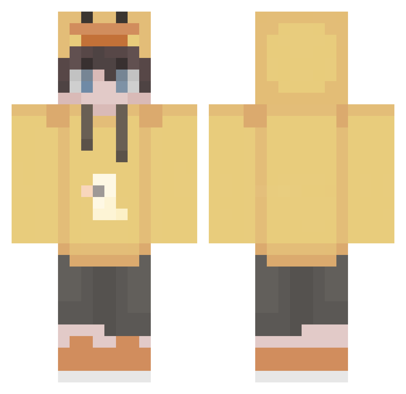 Viander Minecraft skin, front and back view