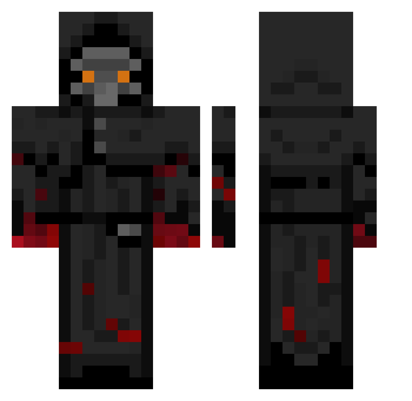 Raven5865 Minecraft skin, front and back view