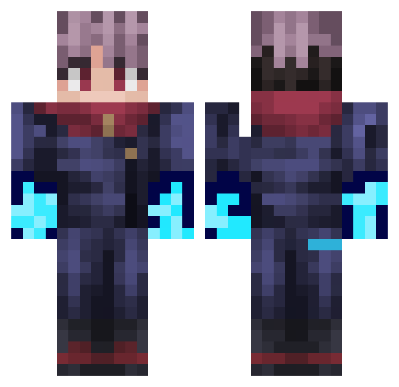 TotalyNotMugi Minecraft skin, front and back view