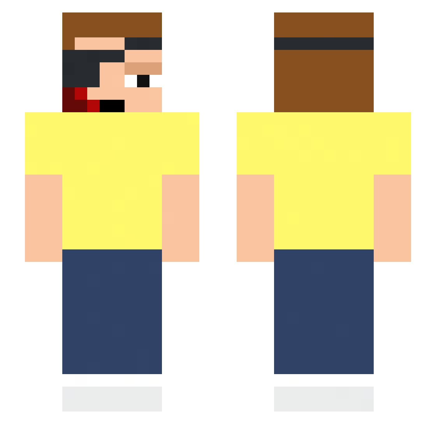 blowm Minecraft skin, front and back view