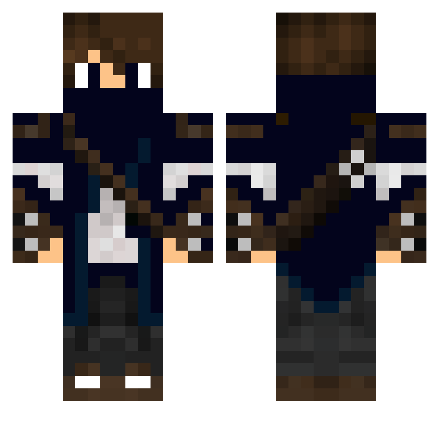 Welhan Minecraft skin, front and back view