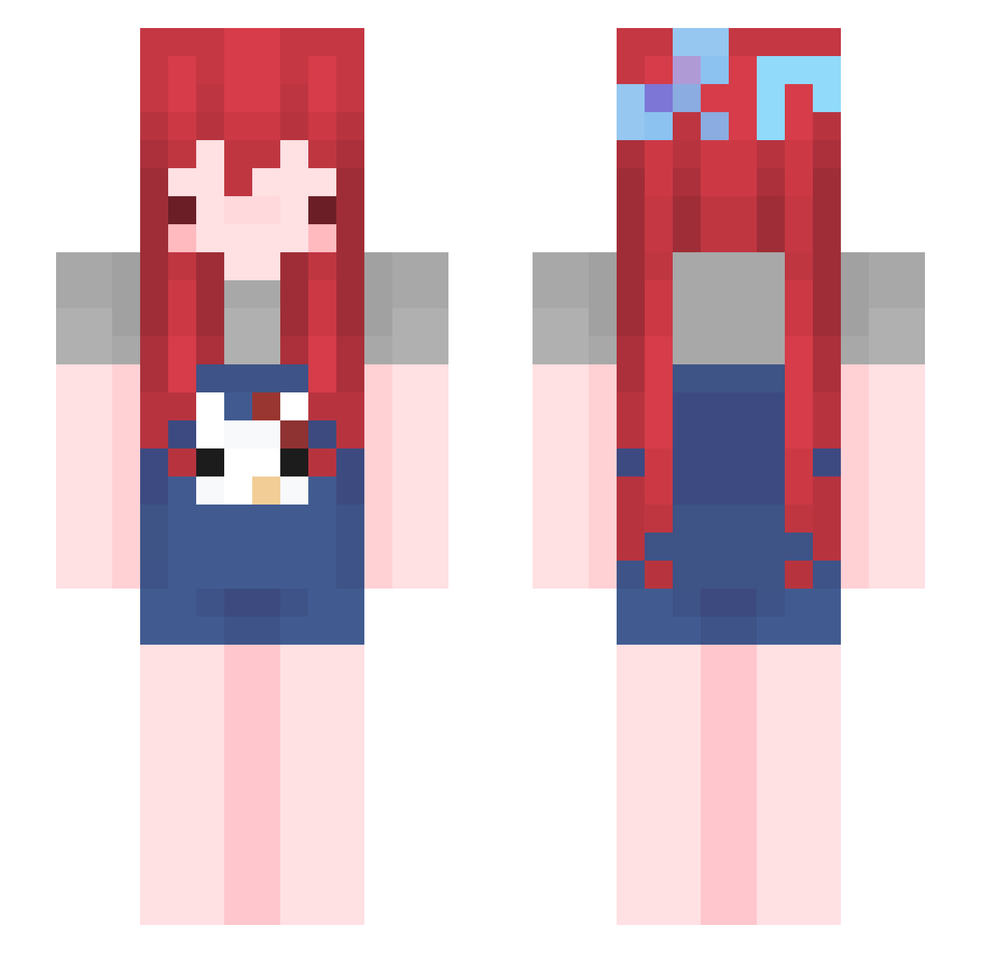 yelenabeloved Minecraft skin, front and back view