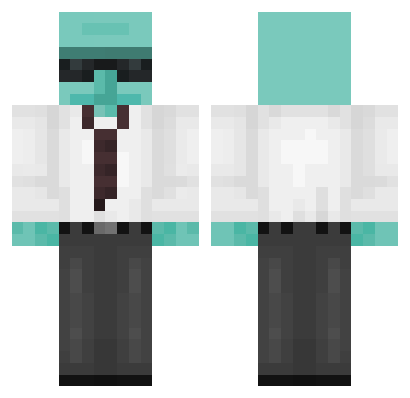Autsotic Minecraft skin, front and back view