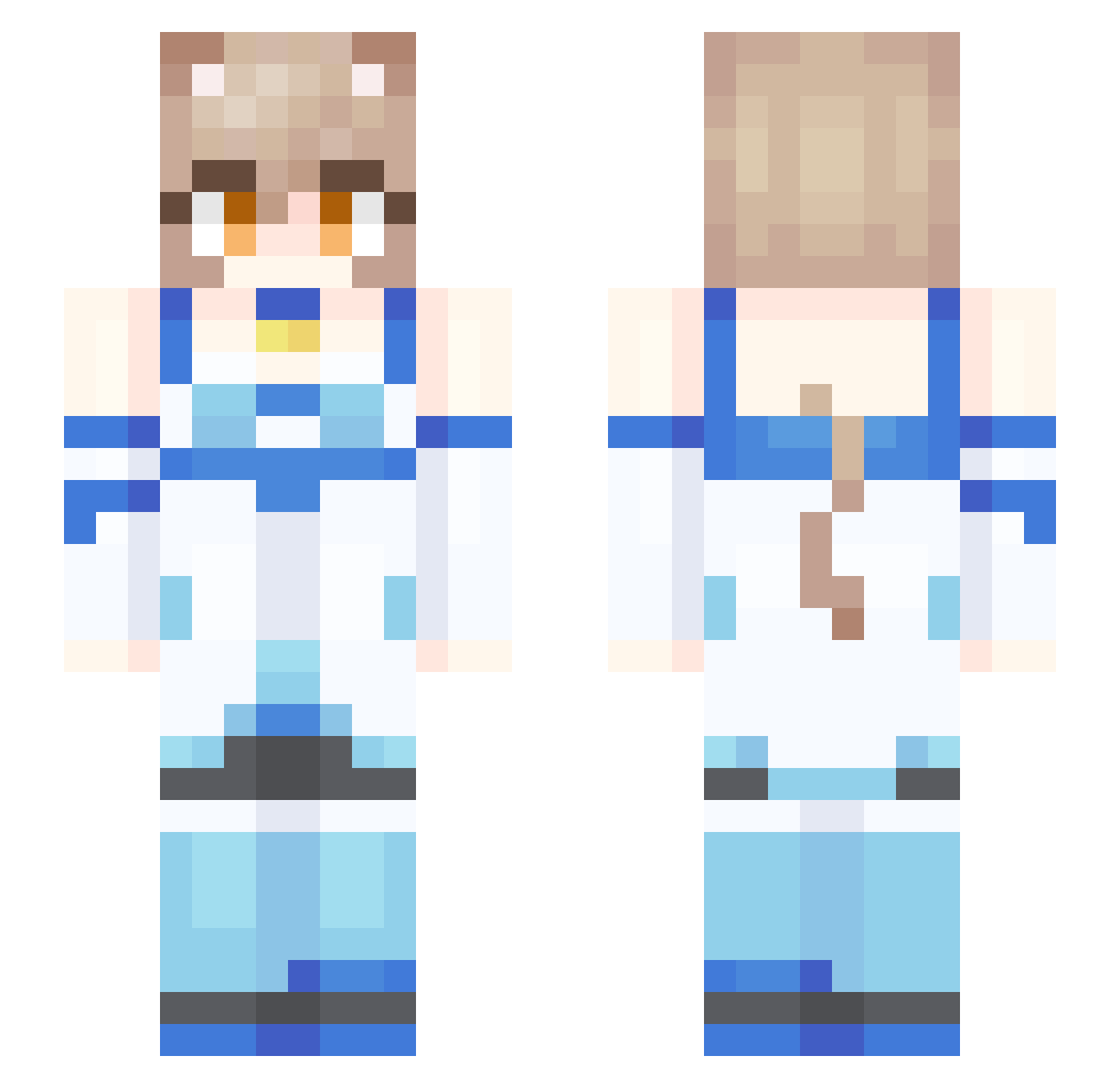 glebbelkop6000 Minecraft skin, front and back view
