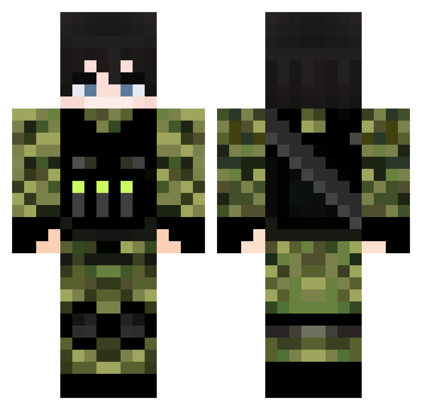 zTRASHz Minecraft skin, front and back view