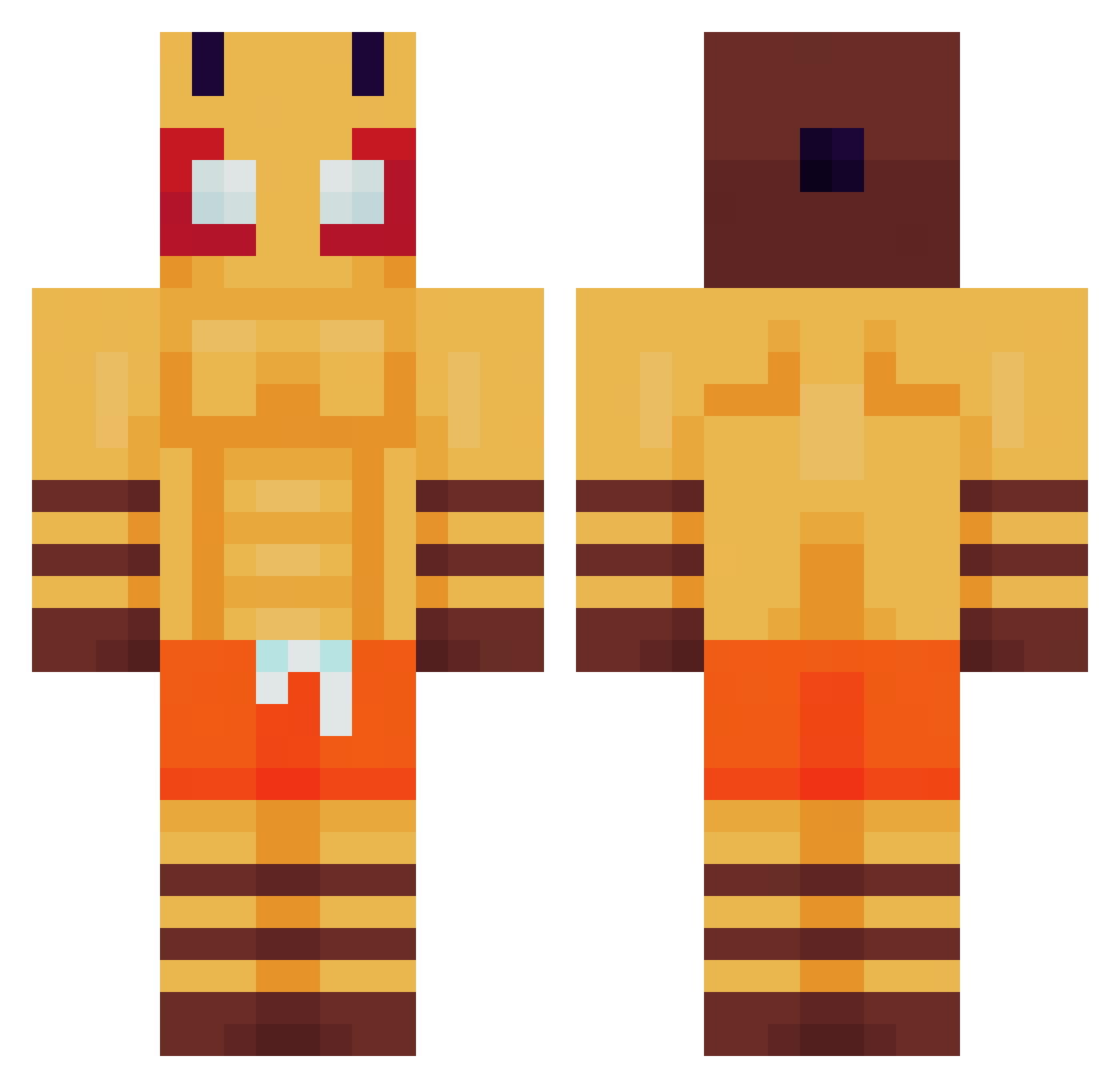 Sachertorte444 Minecraft skin, front and back view