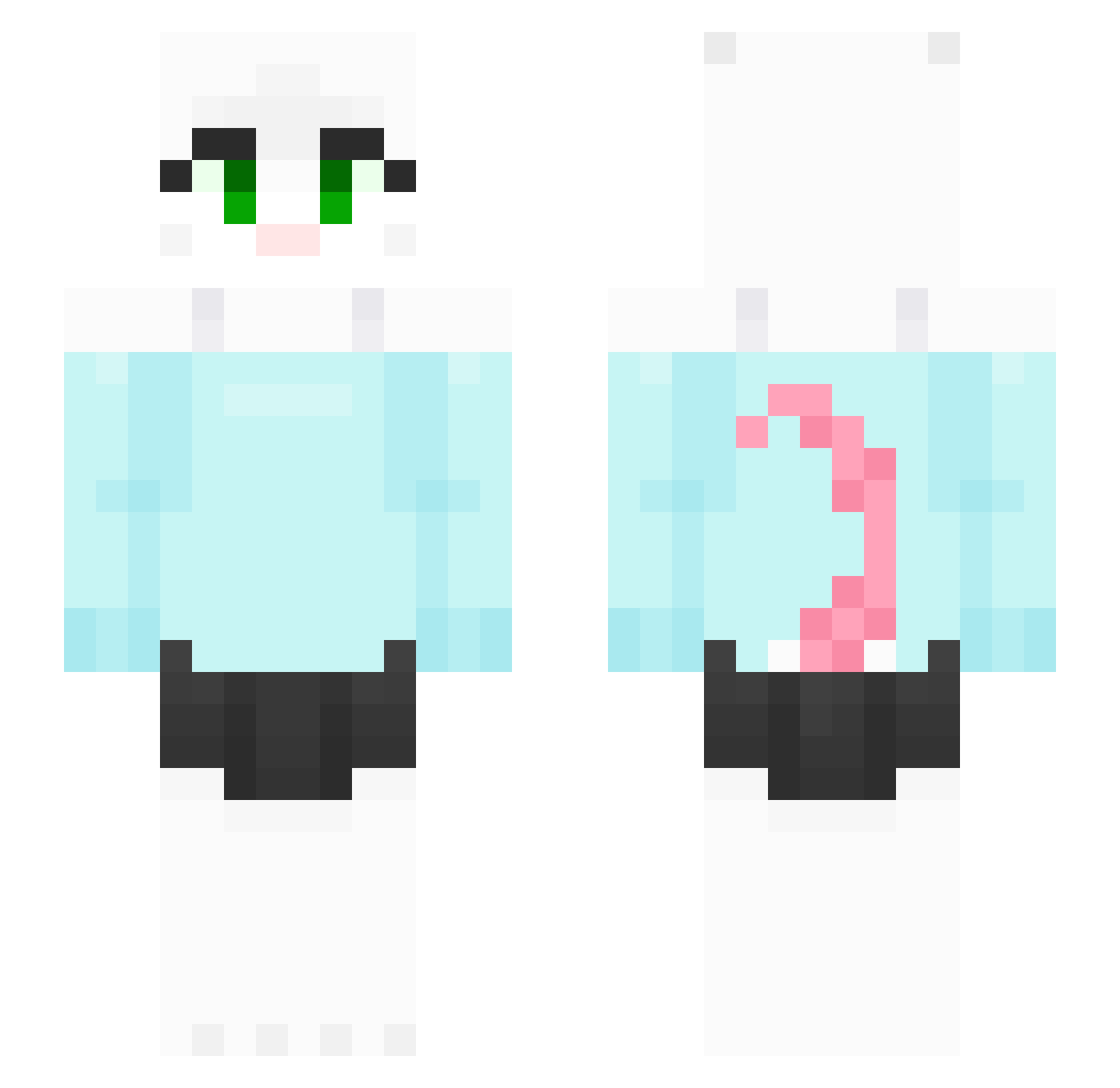 D3M0N55 Minecraft skin, front and back view
