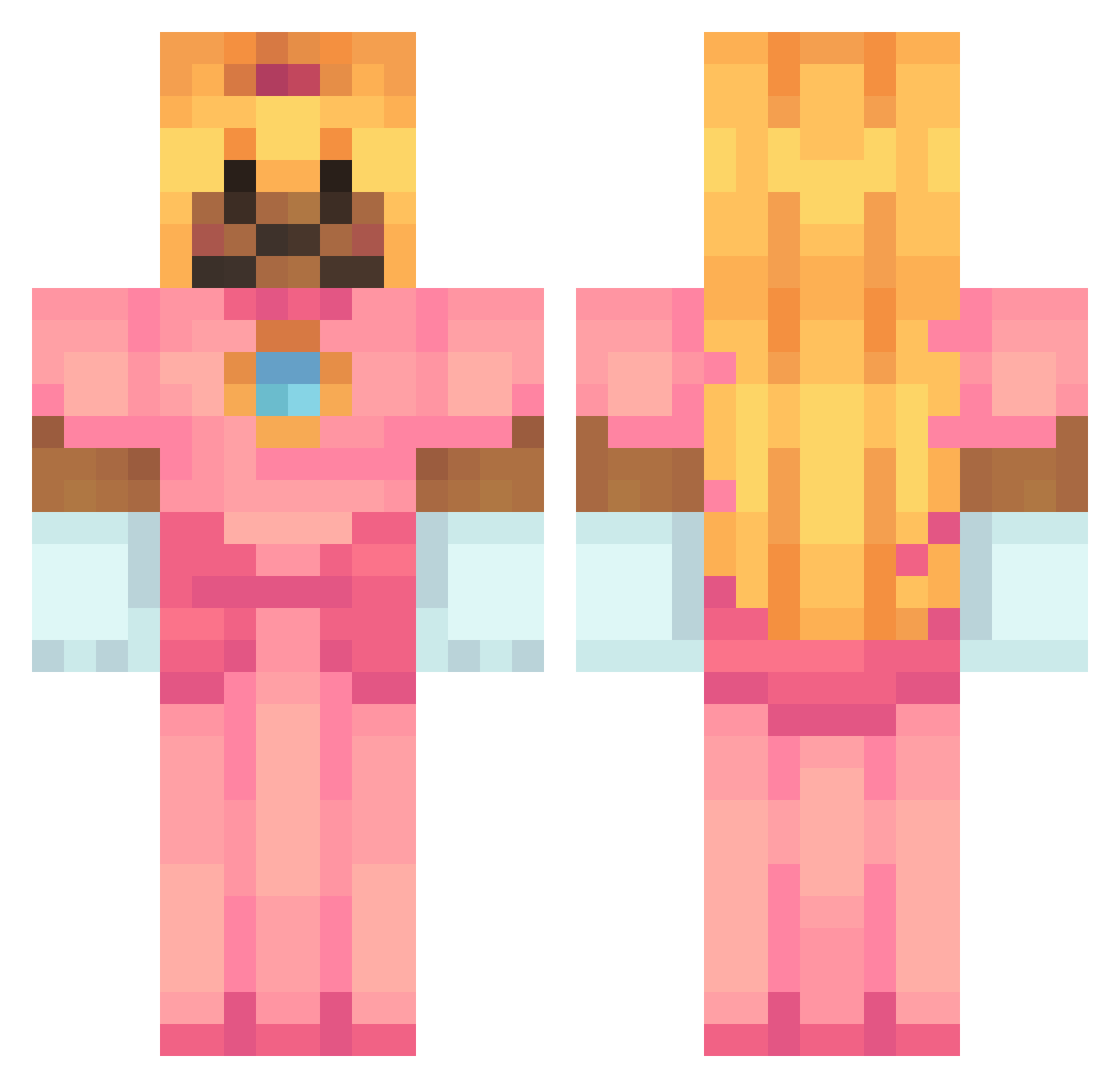 Wavess0 Minecraft skin, front and back view
