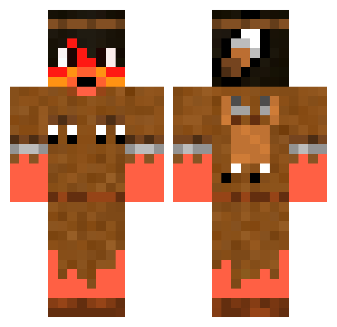 n07x Minecraft skin, front and back view