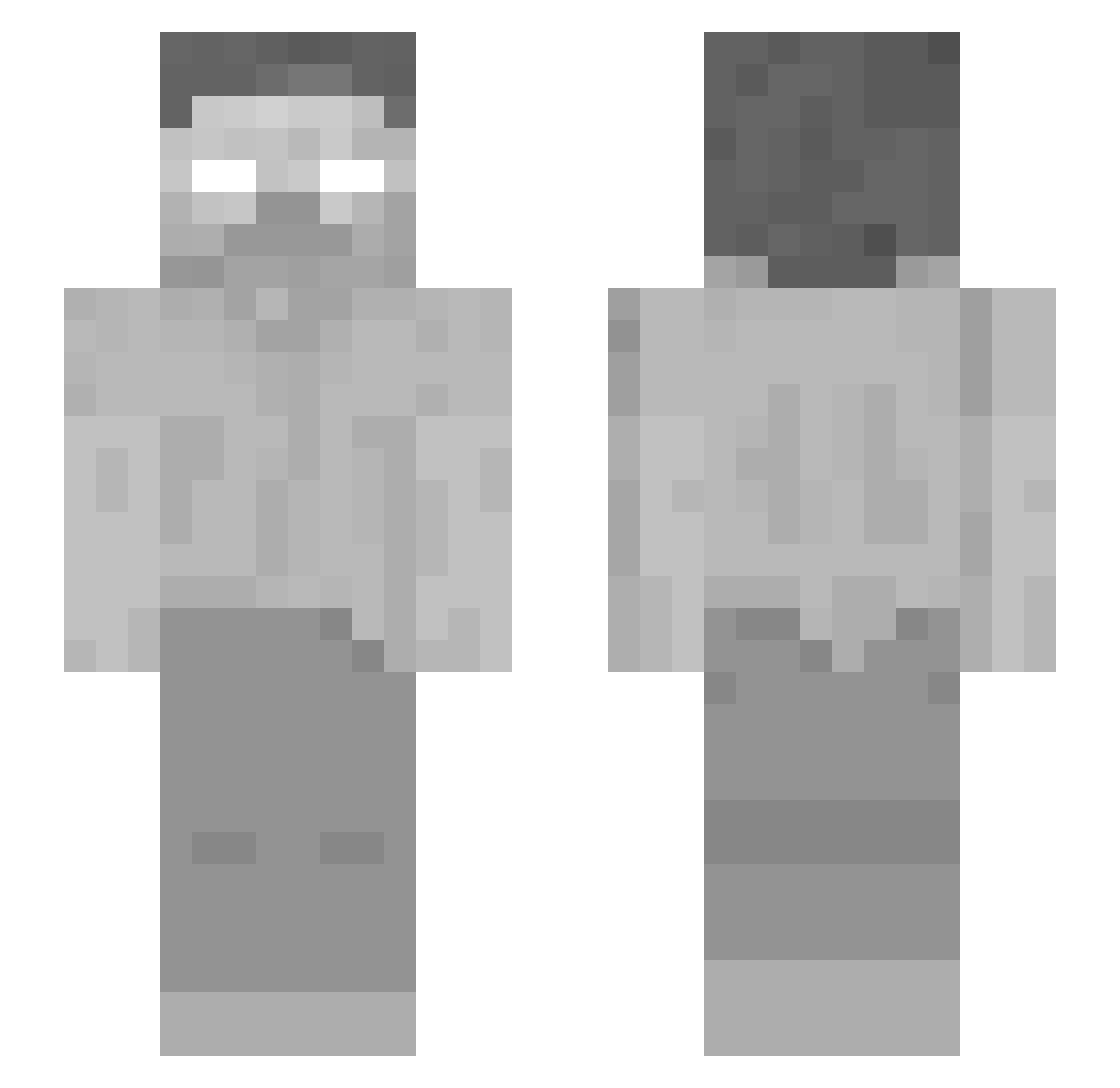 SHZKM Minecraft skin, front and back view