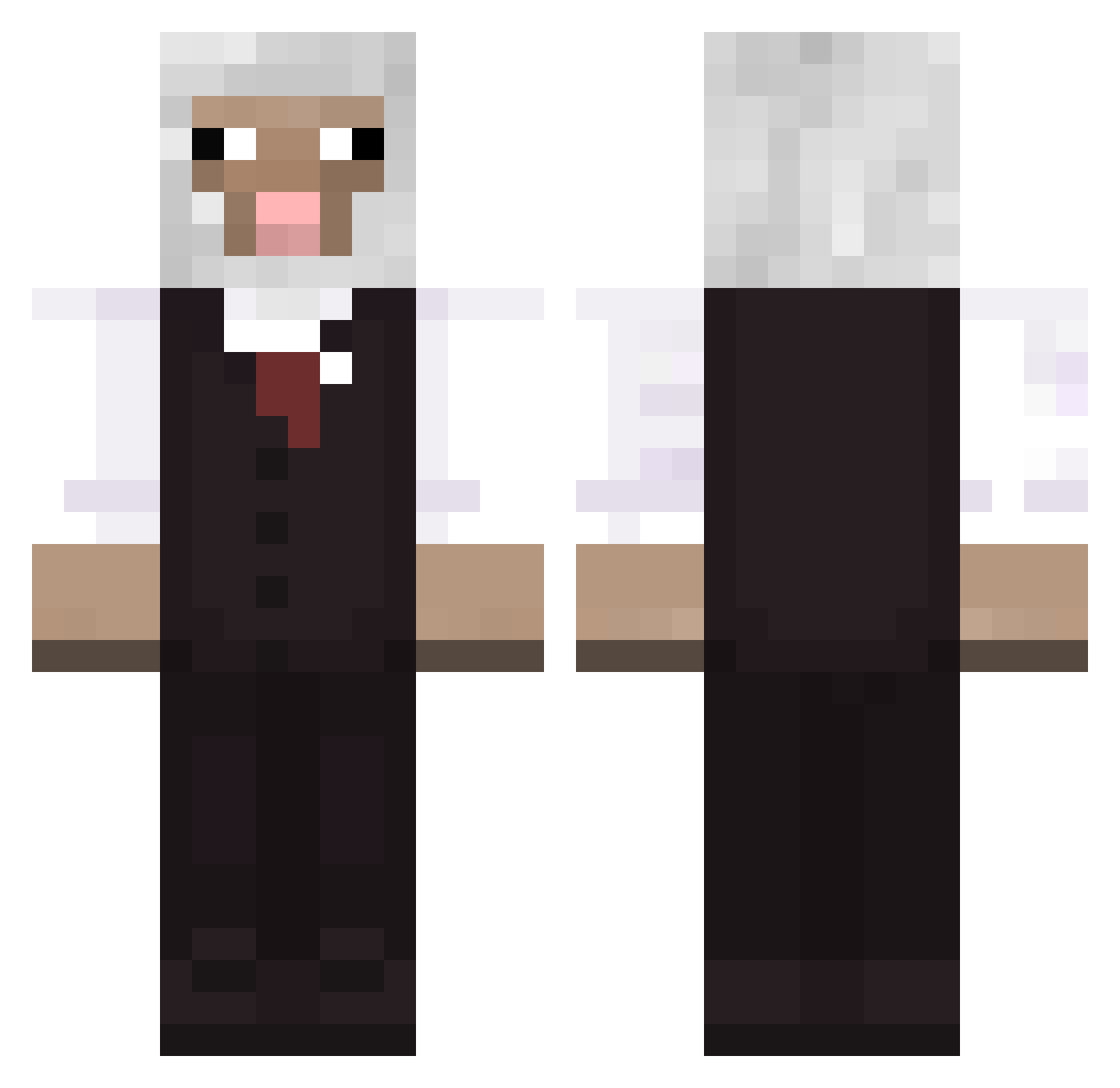 PupendoP Minecraft skin, front and back view
