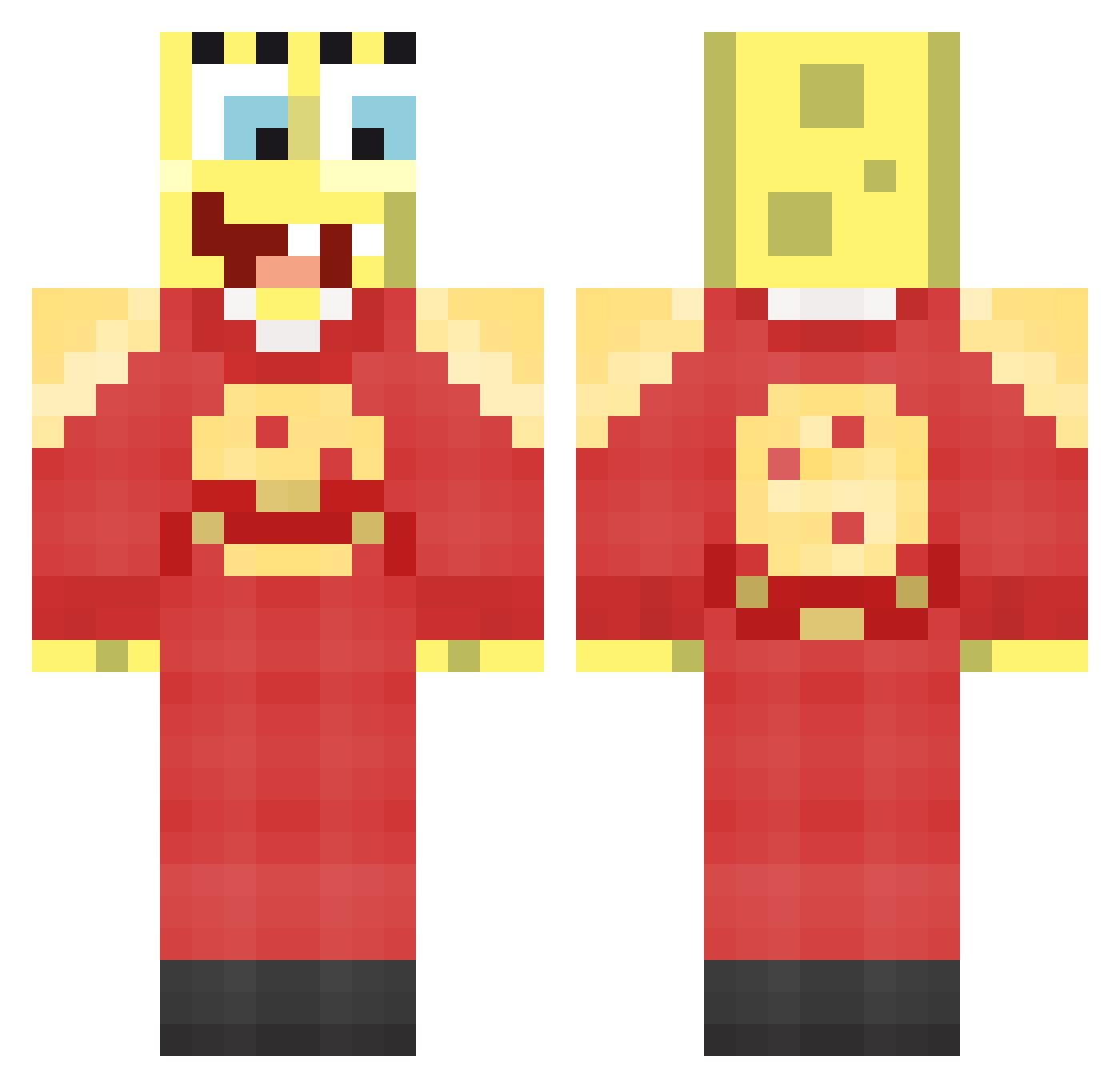 TheRealChipo Minecraft skin, front and back view