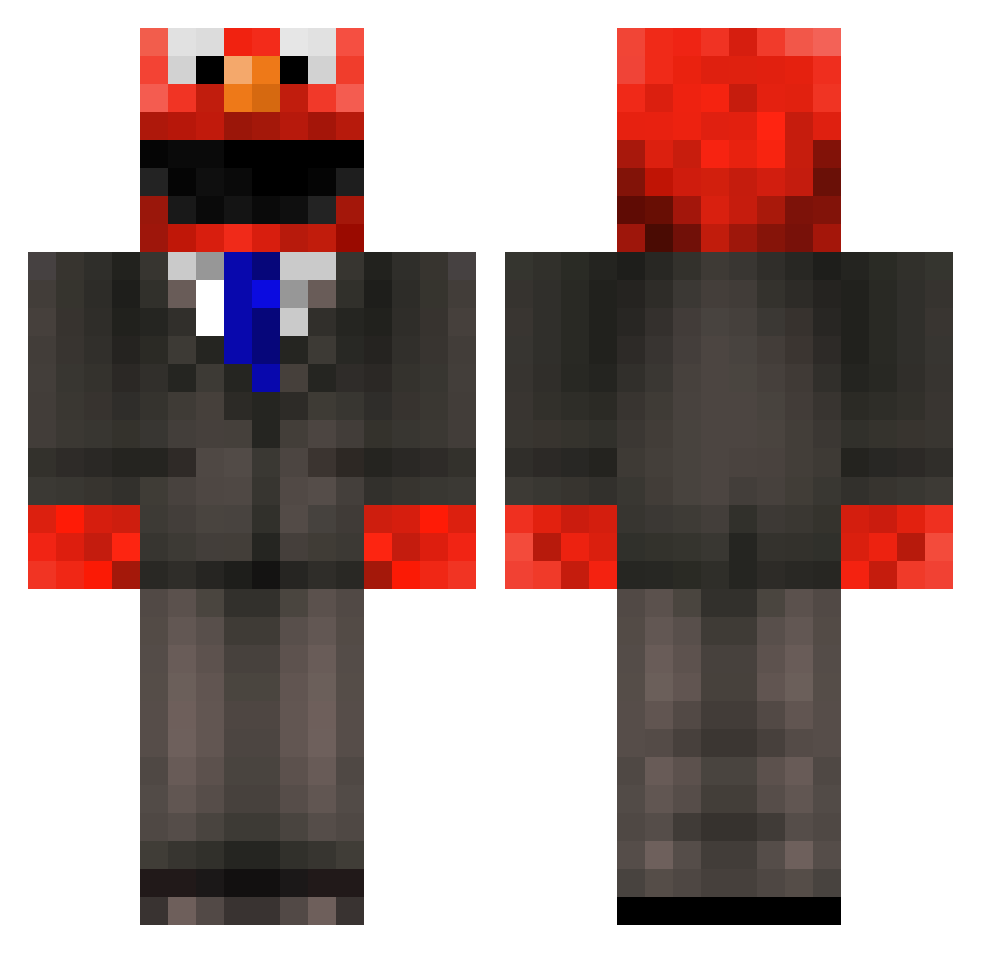 Loro_nero Minecraft skin, front and back view