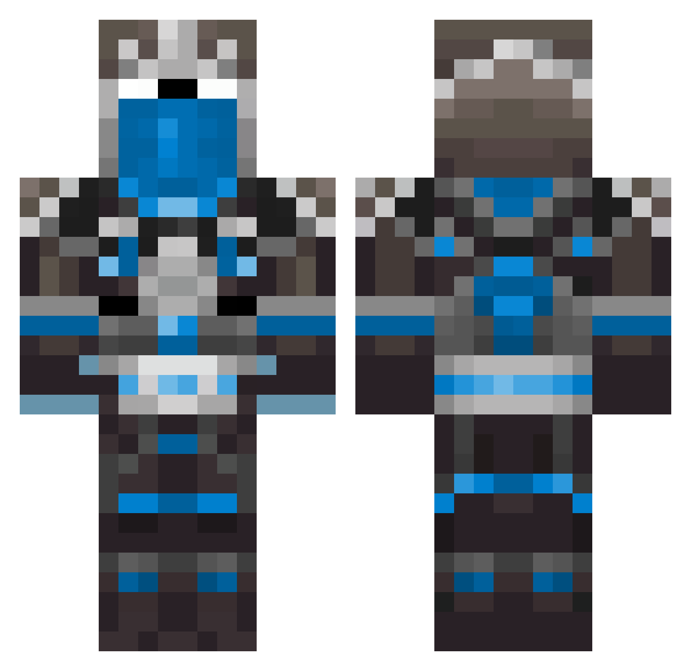 Elisabet Minecraft skin, front and back view