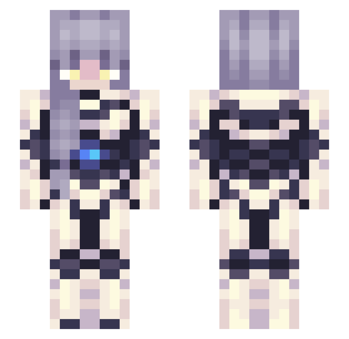 HARLAYXI Minecraft skin, front and back view
