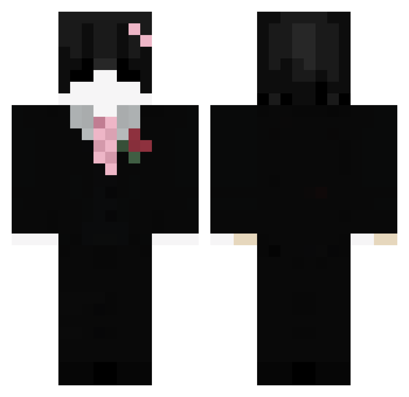 Myzelstar Minecraft skin, front and back view
