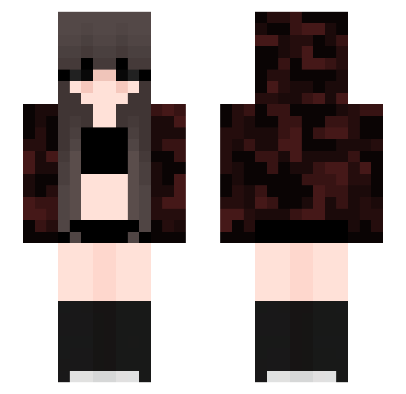 glizzymukbang Minecraft skin, front and back view