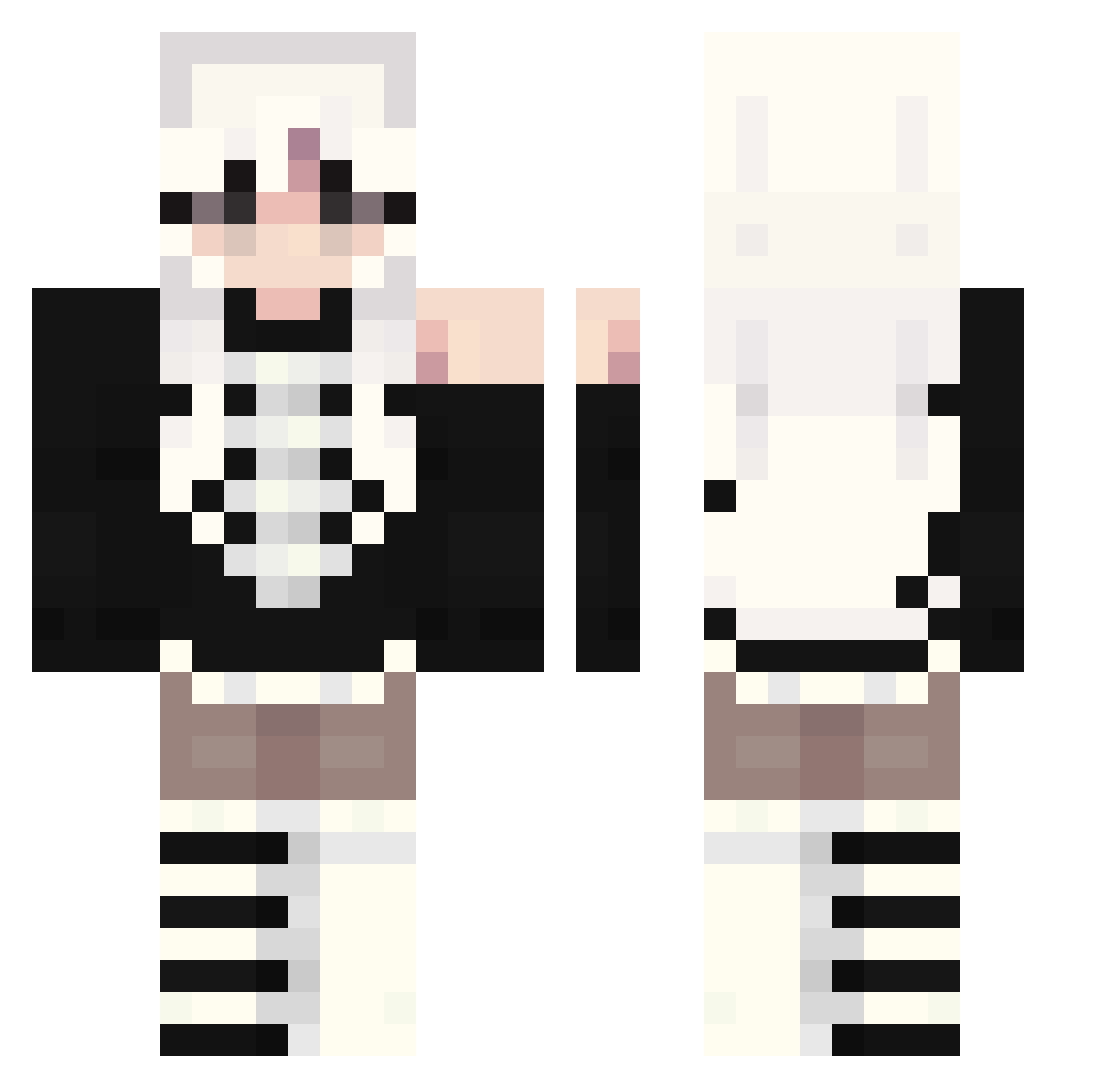 YoSuZu_KAI Minecraft skin, front and back view