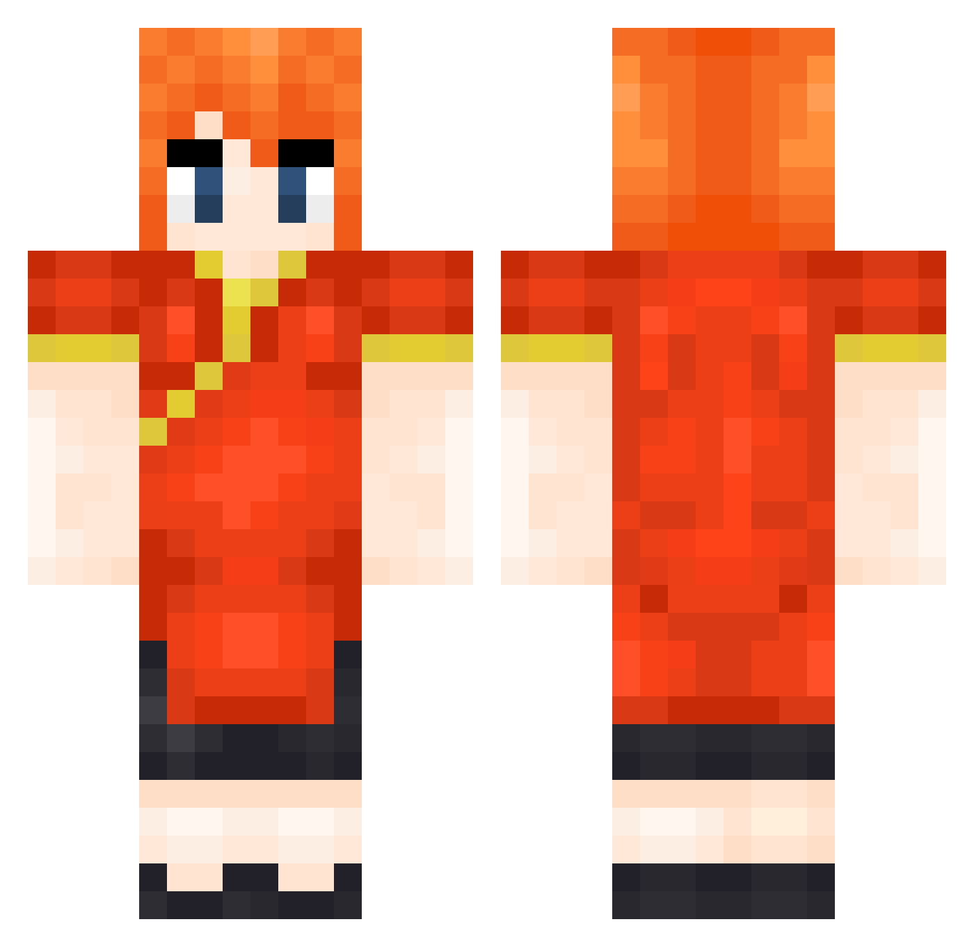 2XX9 Minecraft skin, front and back view